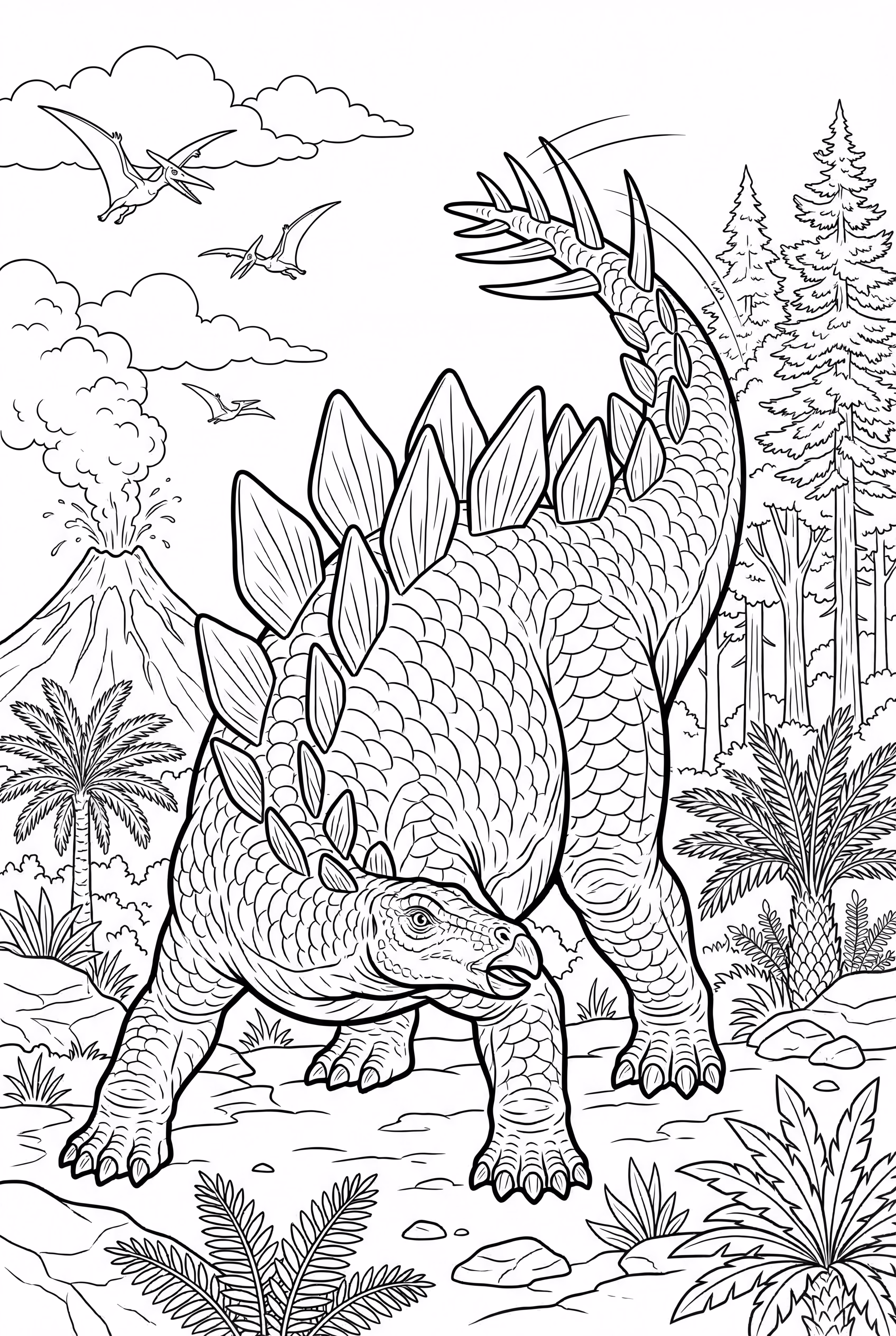 Stegosaurus Swinging Its Tailed Spikes