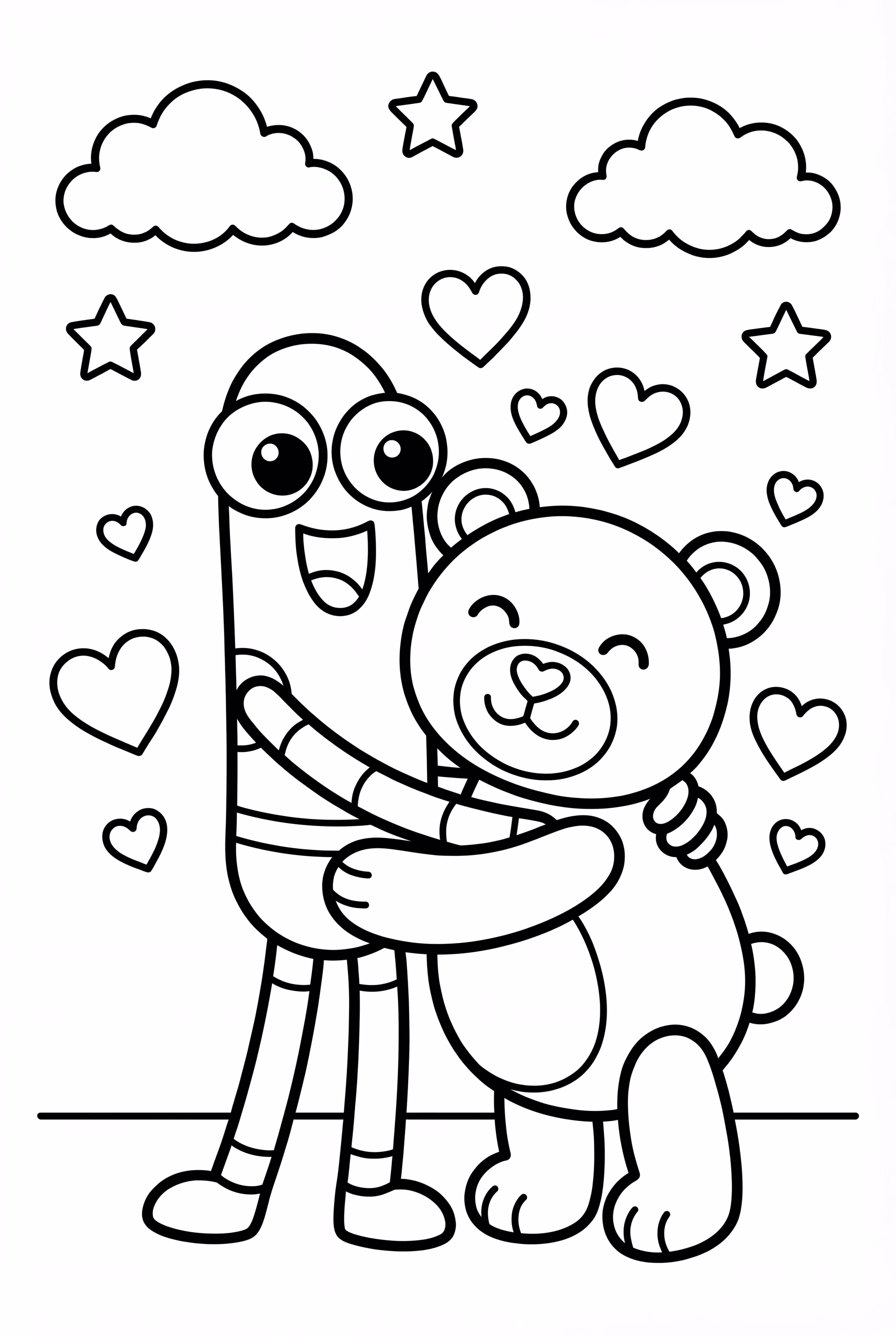 Sticky Lankybox Hugging Giant Teddy Bear