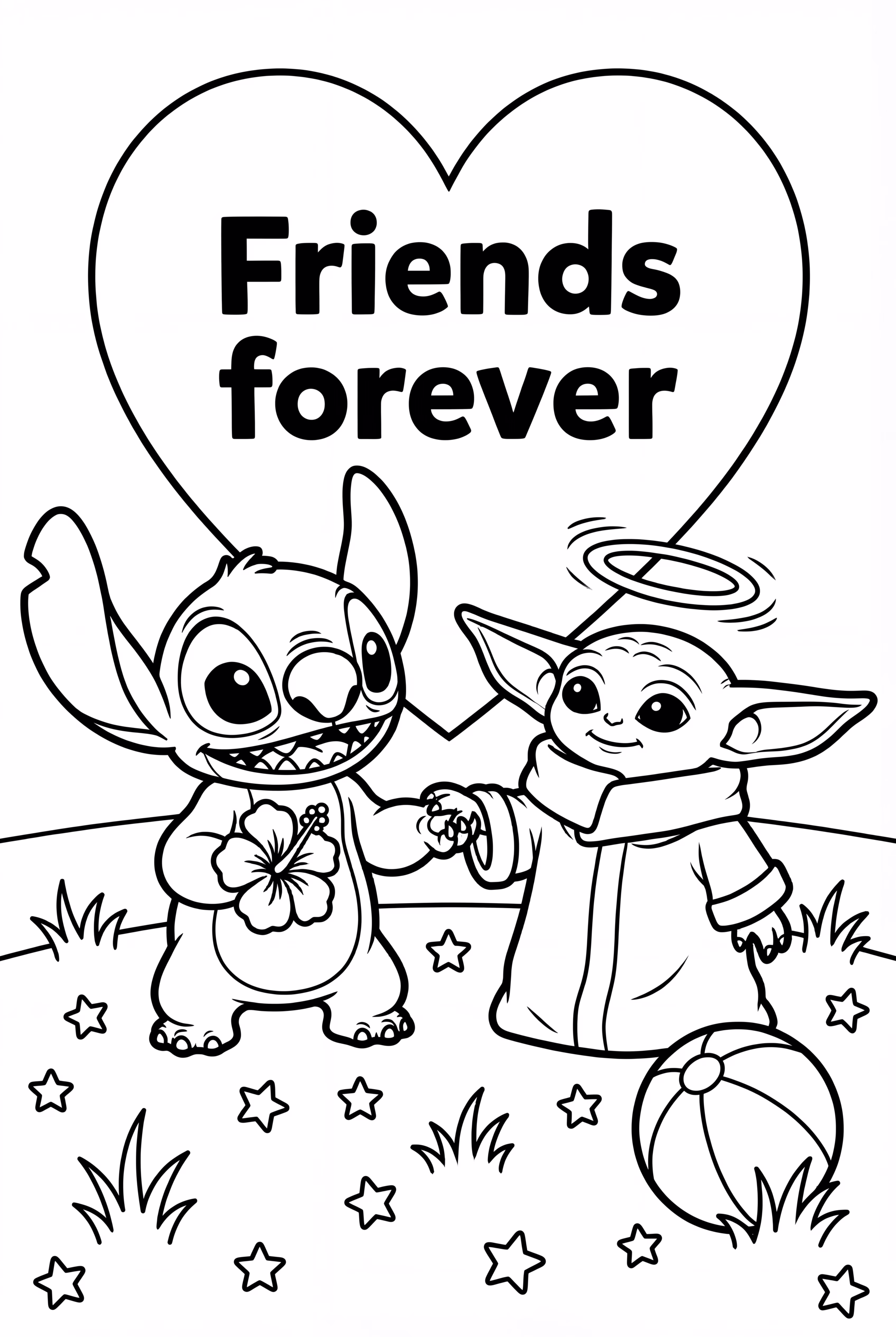 Stitch and Angel with Baby Yoda