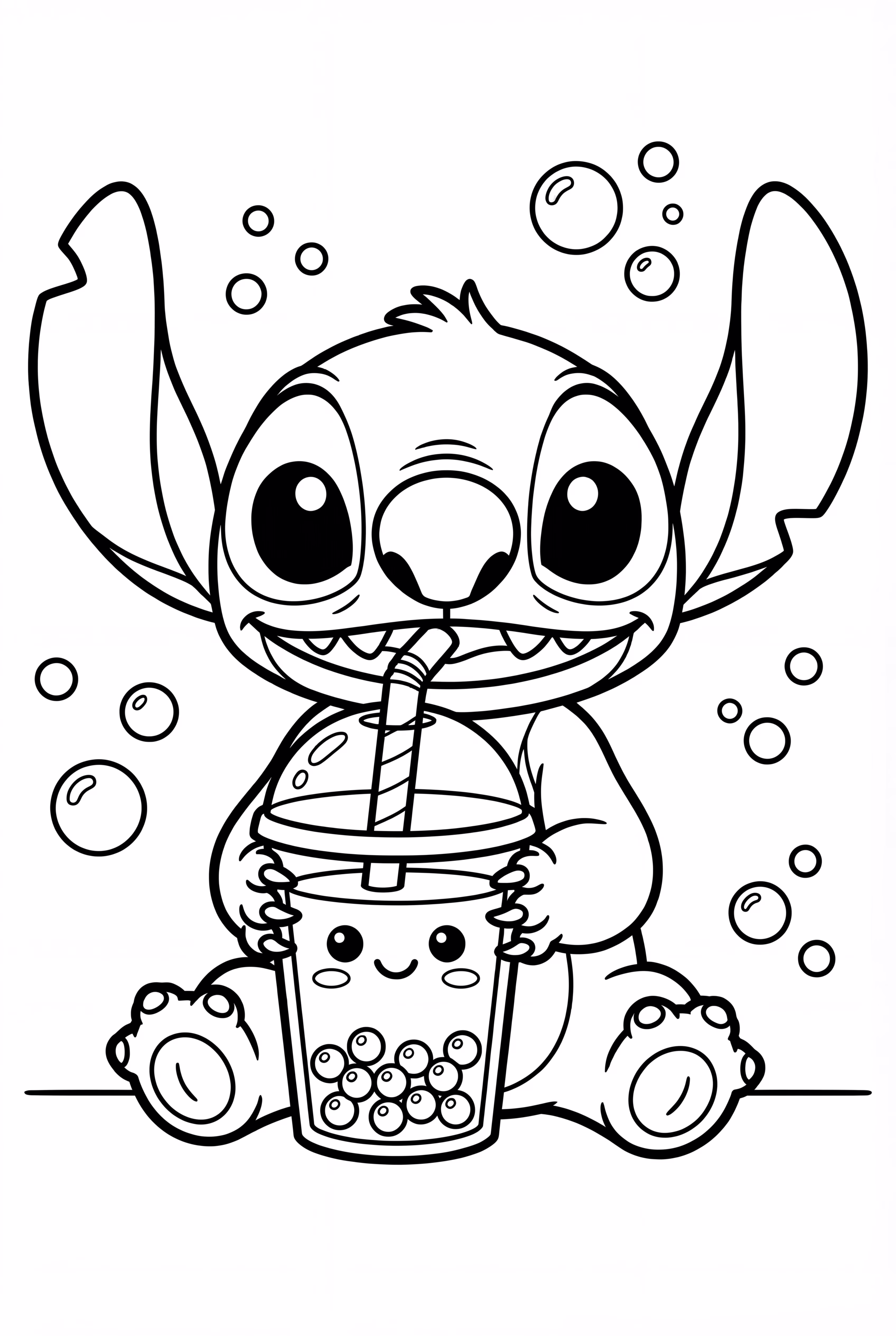 Stitch Bebendo Boba