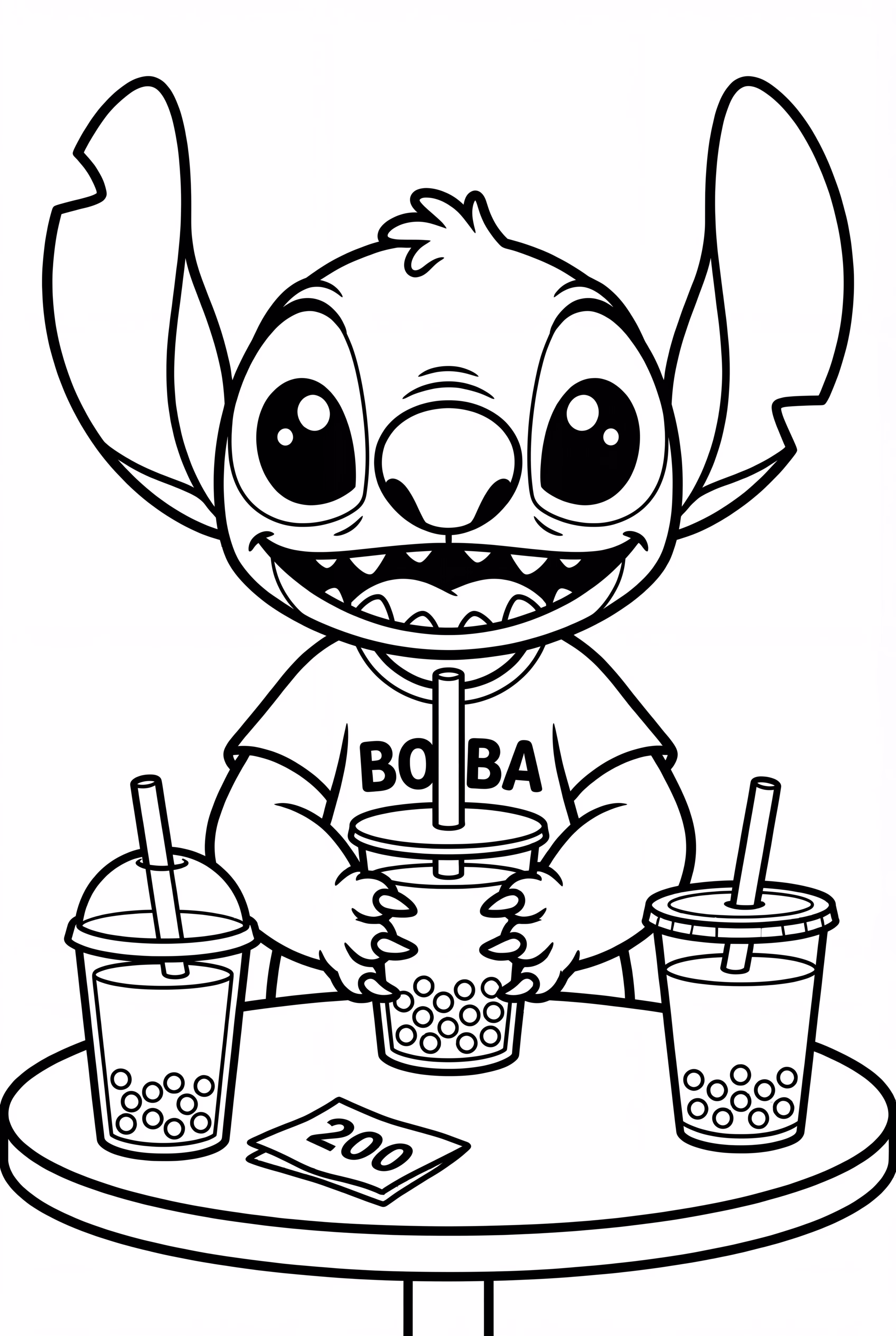 Stitch Drinking Boba