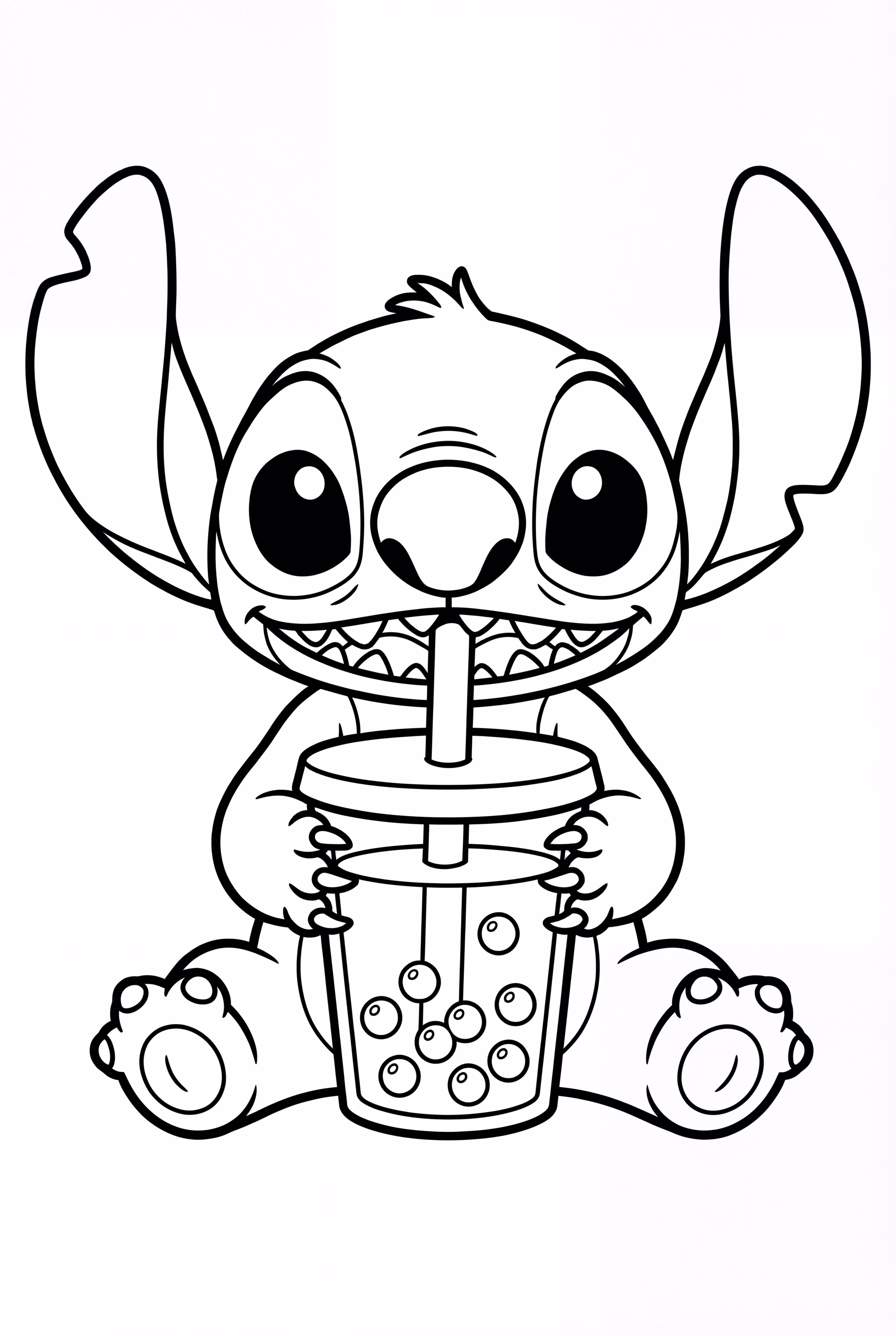 Stitch Drinking Boba