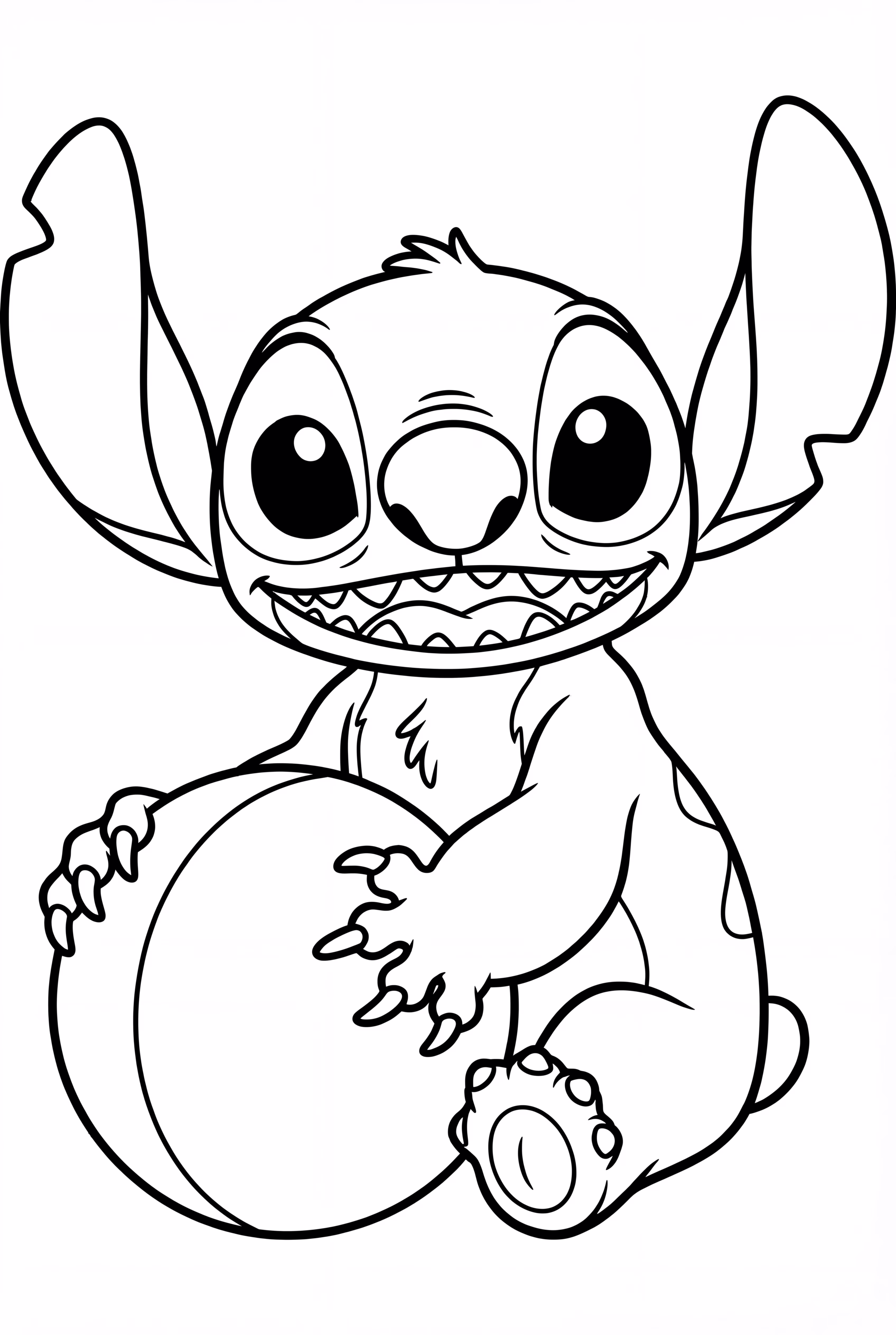 Stitch holding a ball