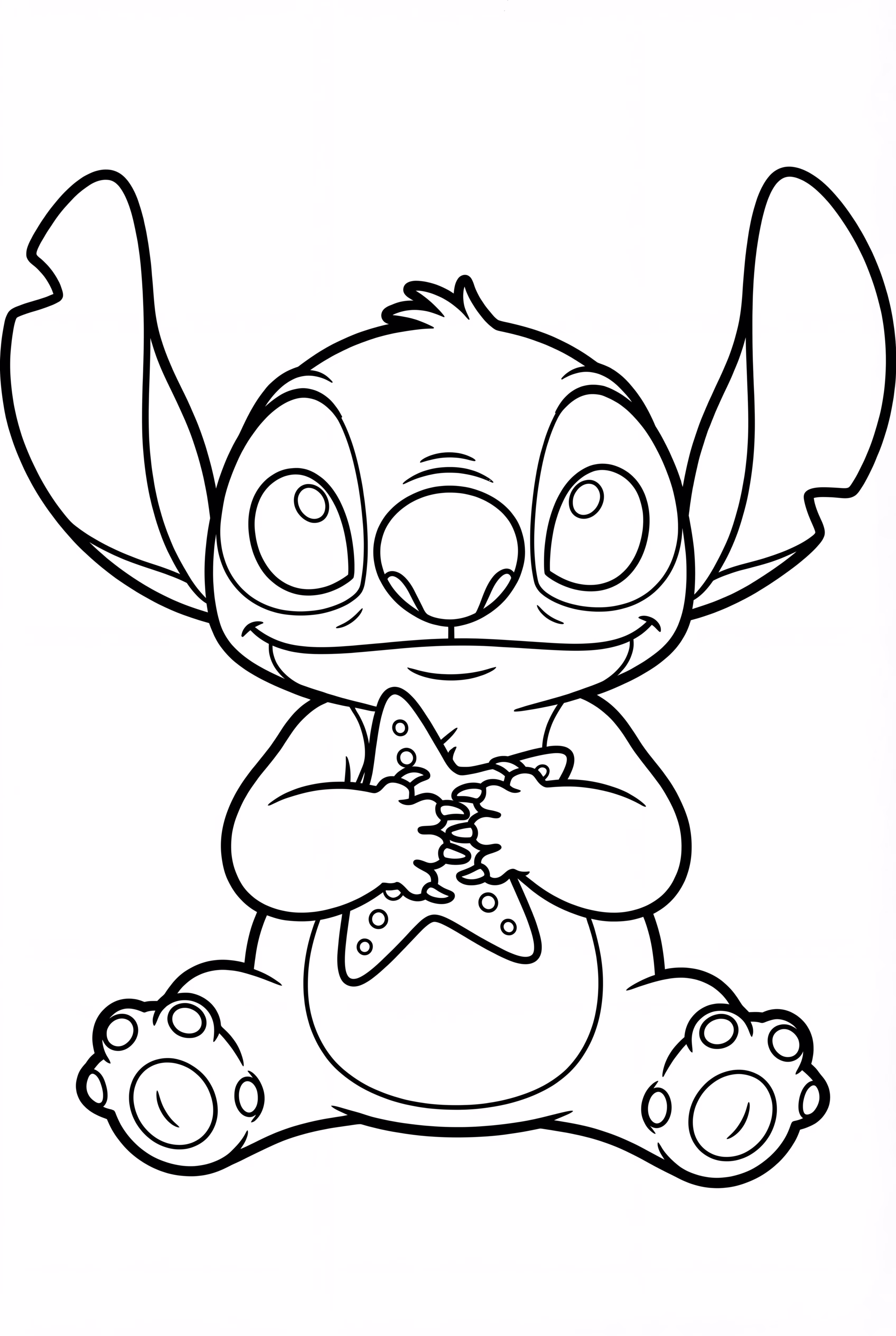 Stitch holding a starfish