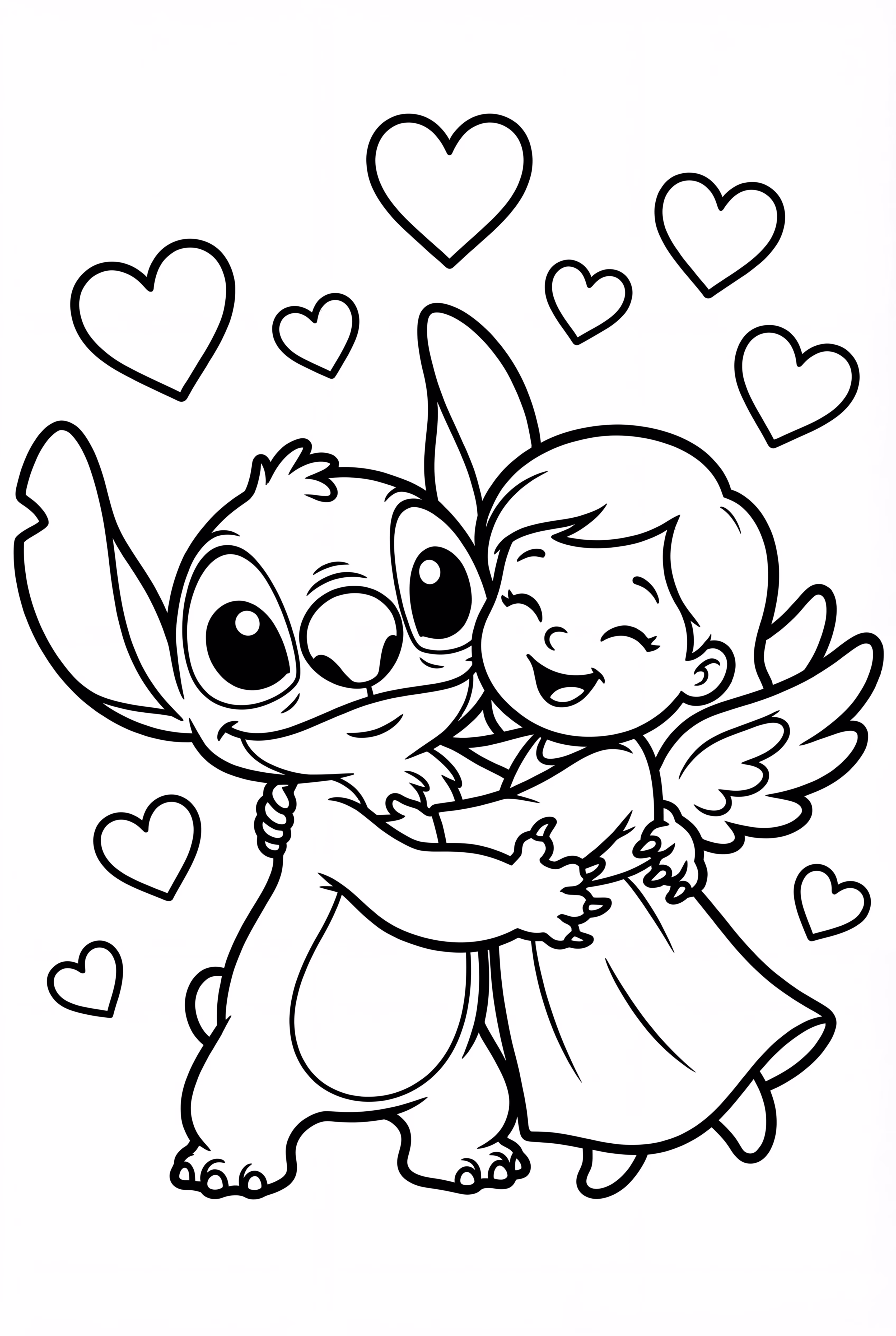 Stitch Hugs Angel