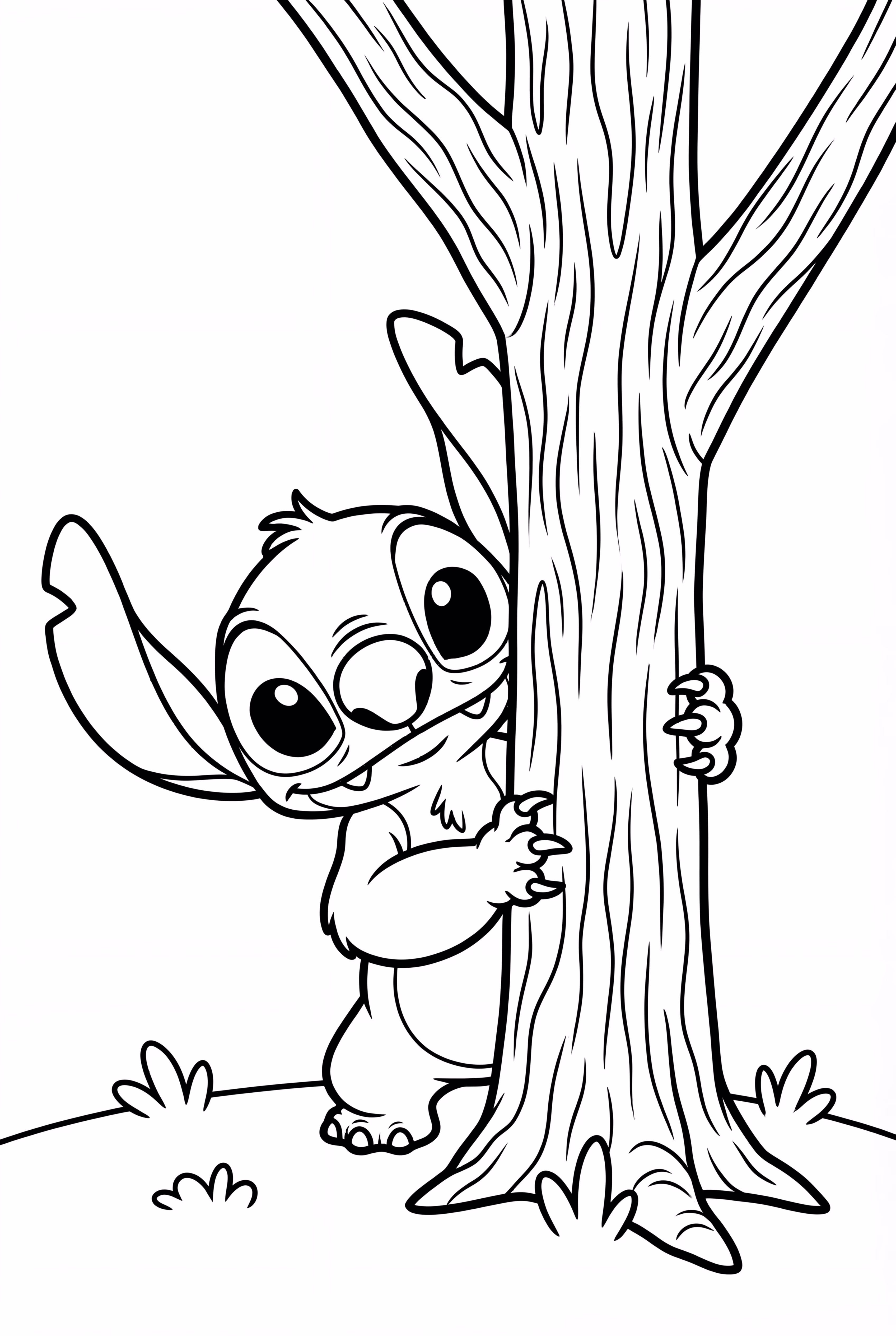 Stitch playing hide-and-seek