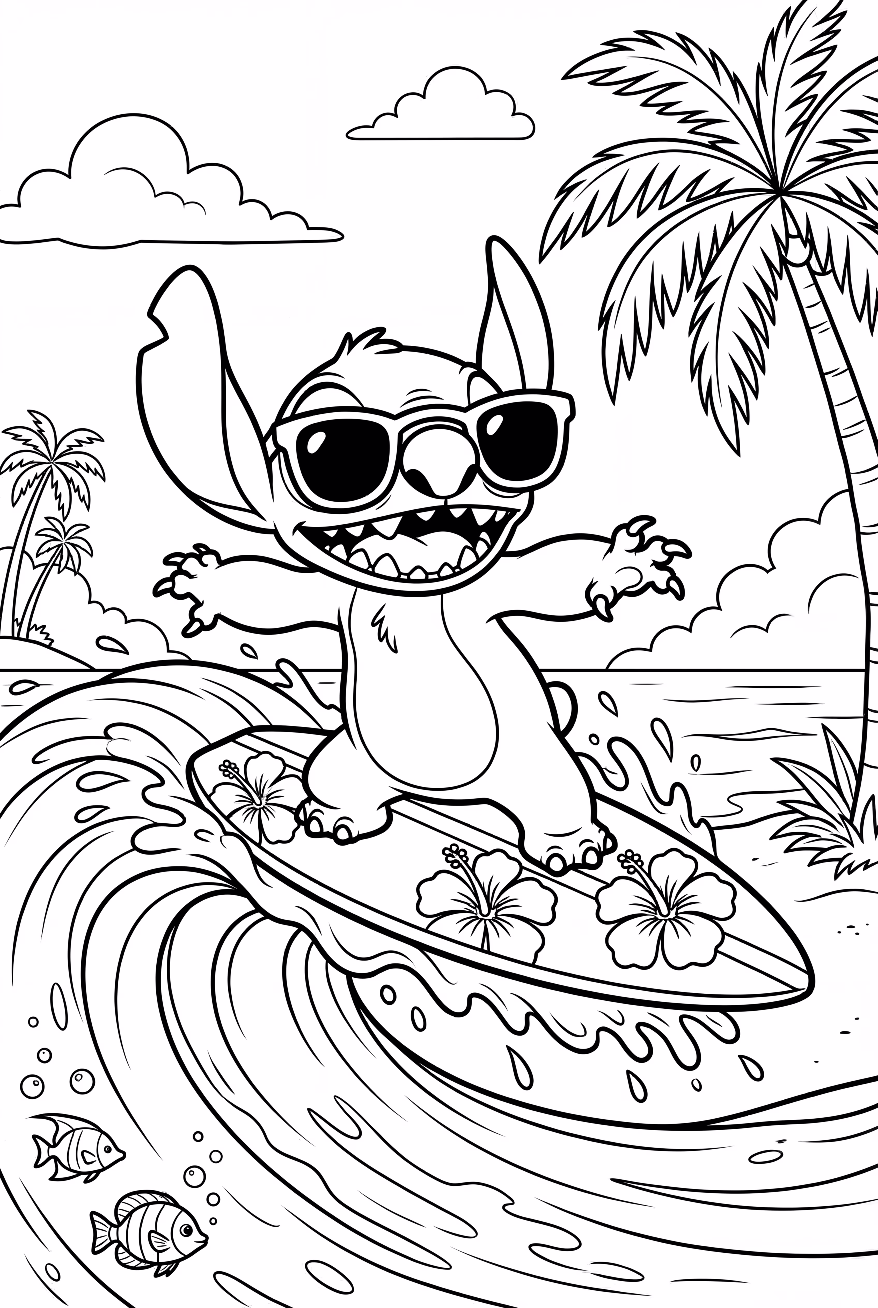 Stitch Surfing on the Beach