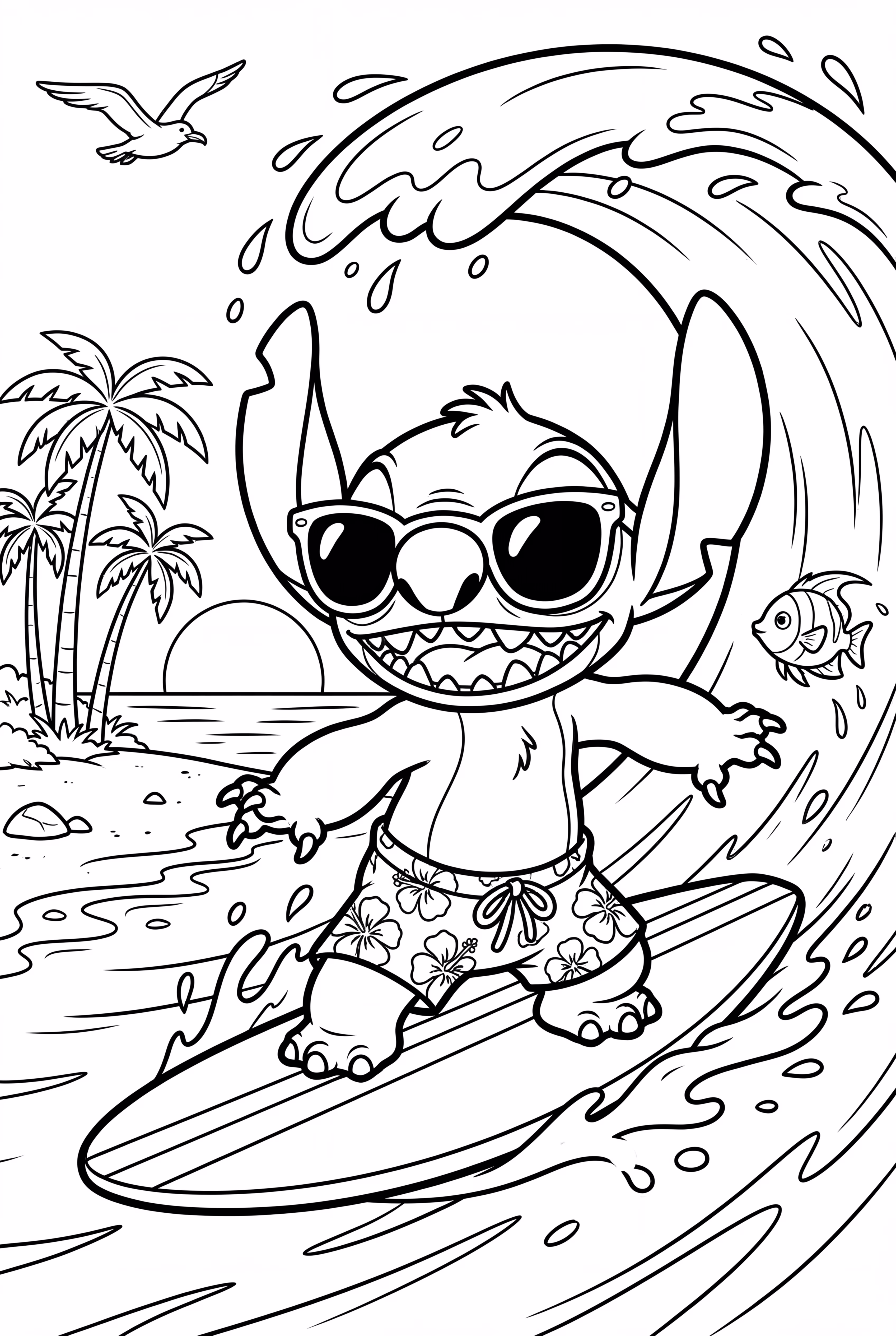 Stitch Surfing on the Beach-2