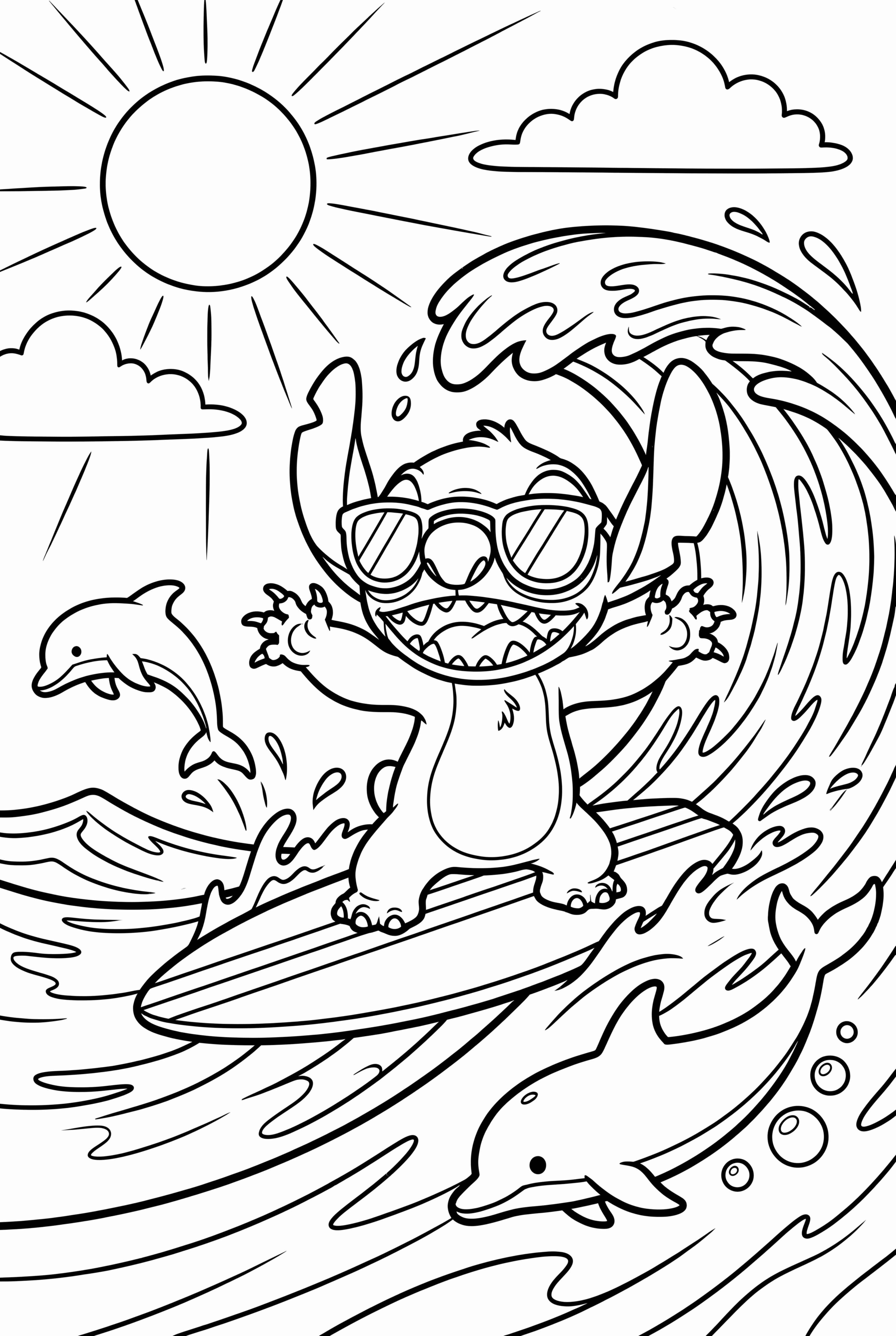 Stitch Surfing on the Beach