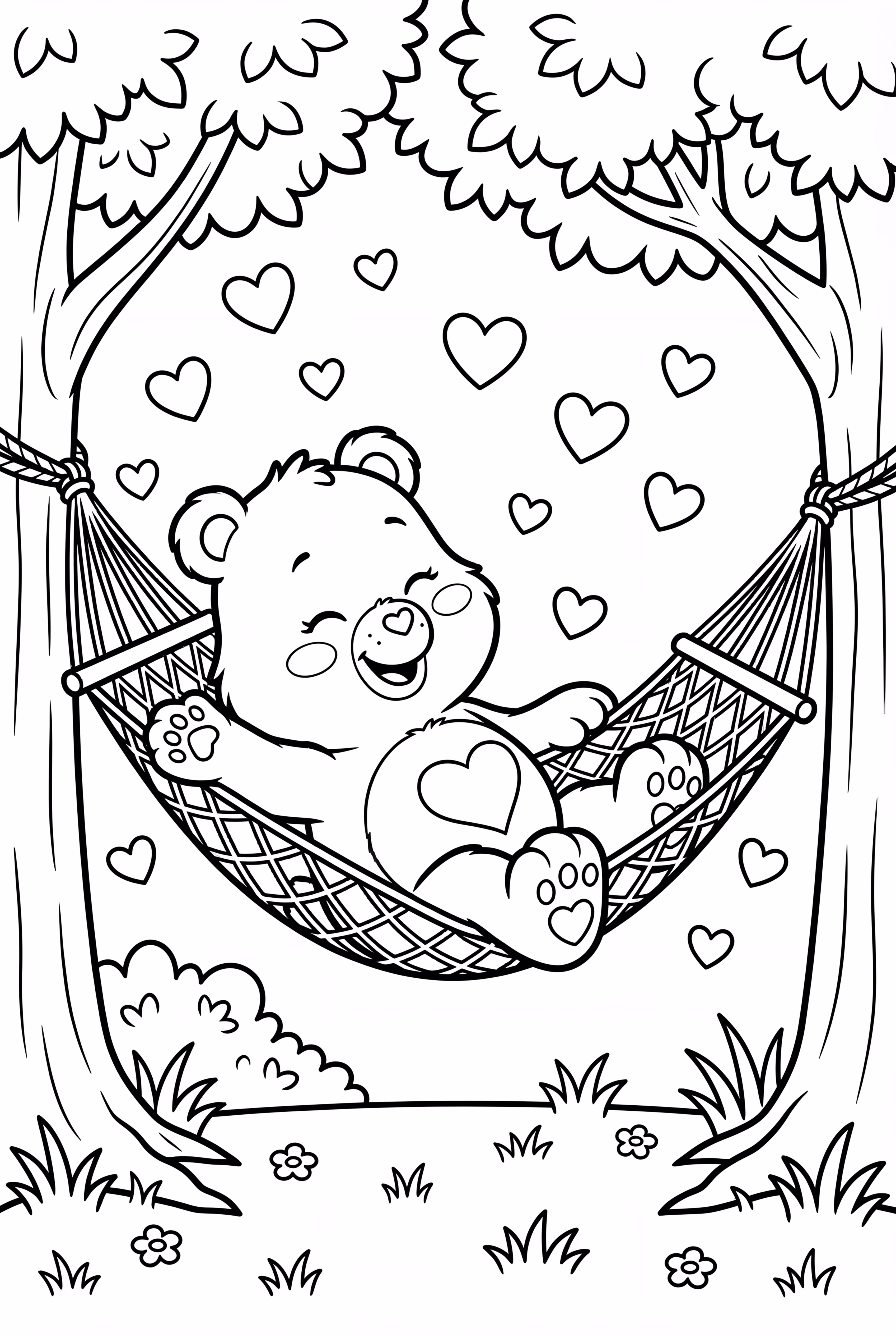 放松在秋千上的毛绒小熊-2