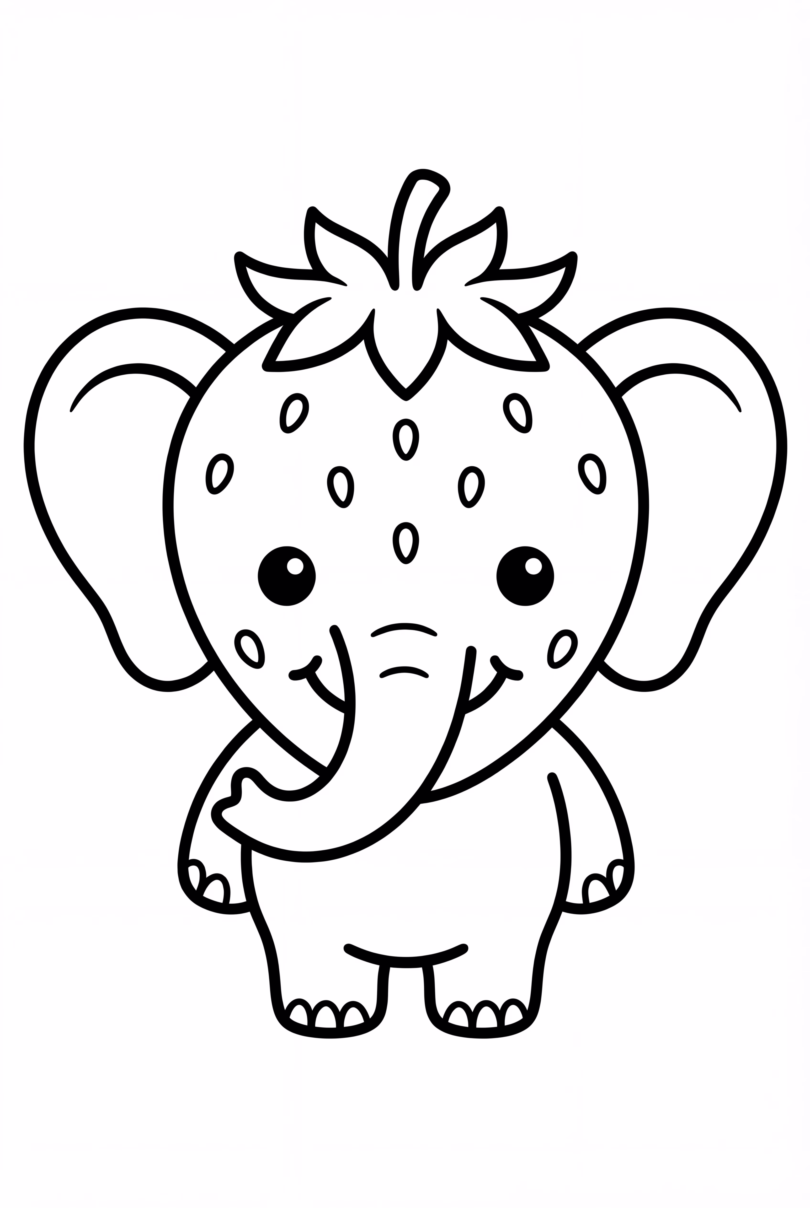 Strawberry Elephant Splashing In A Puddle