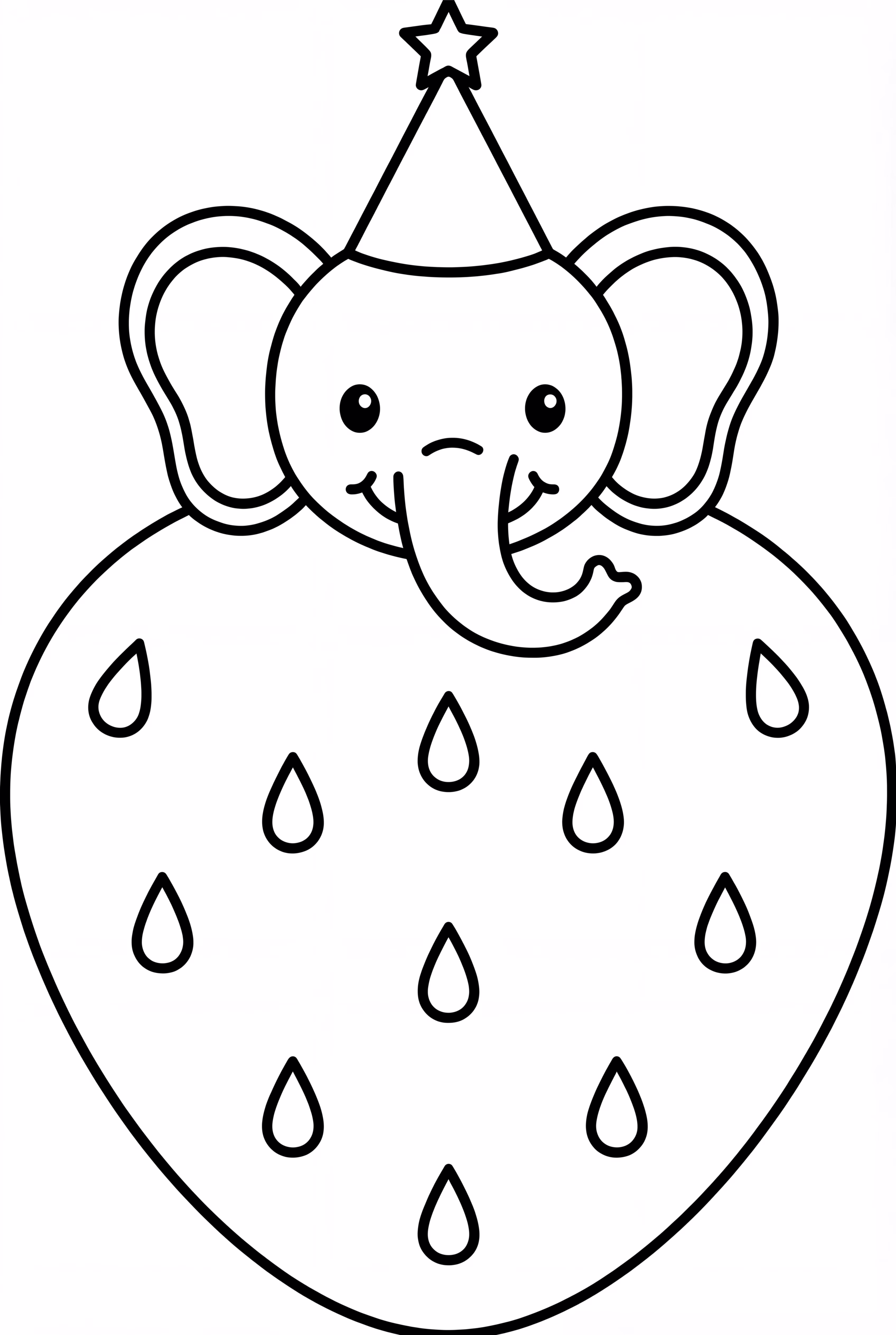 Strawberry Elephant With A Party Hat