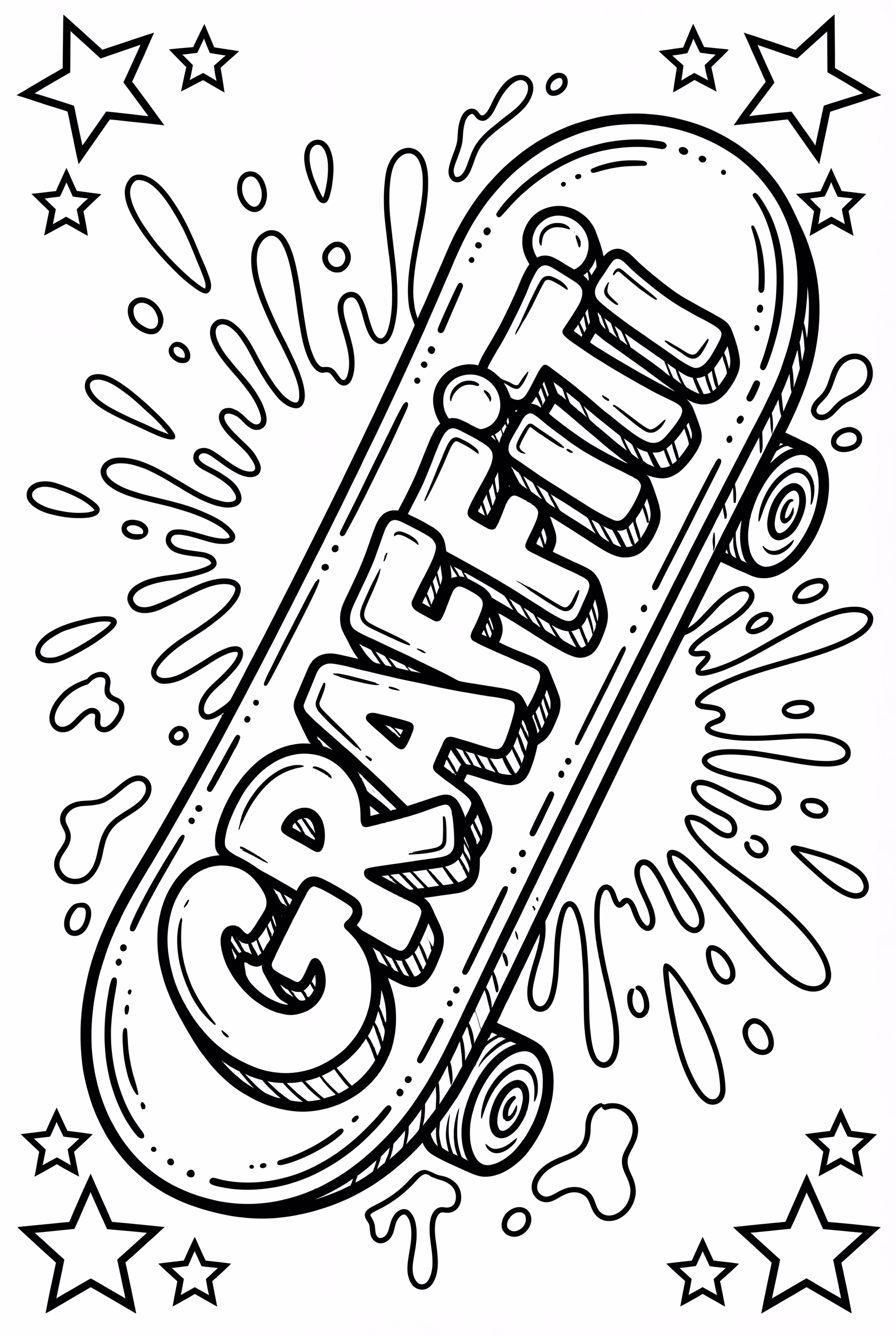 Street Art Graffiti On A Skateboard