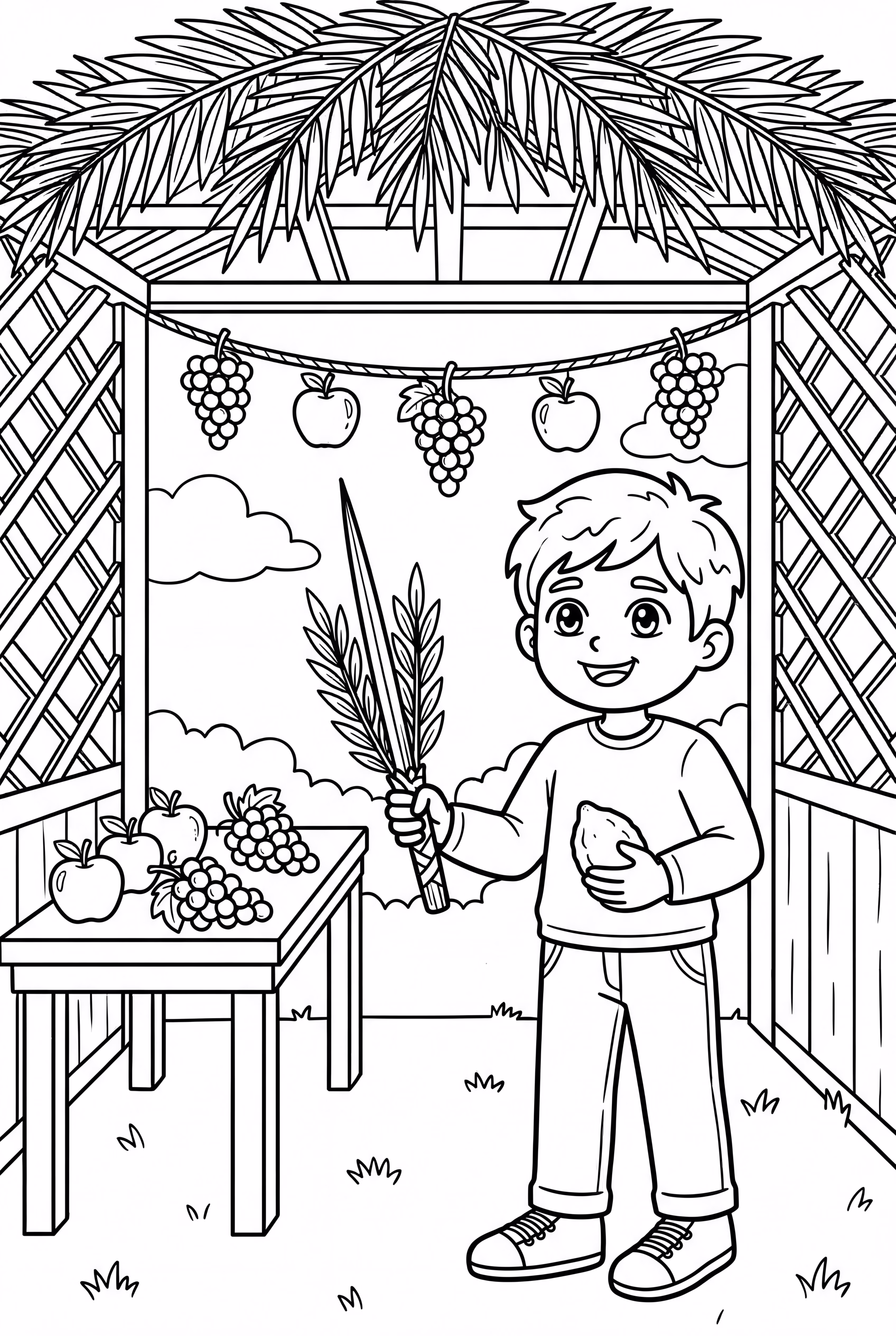 Sukkot Harvest Festival Scene