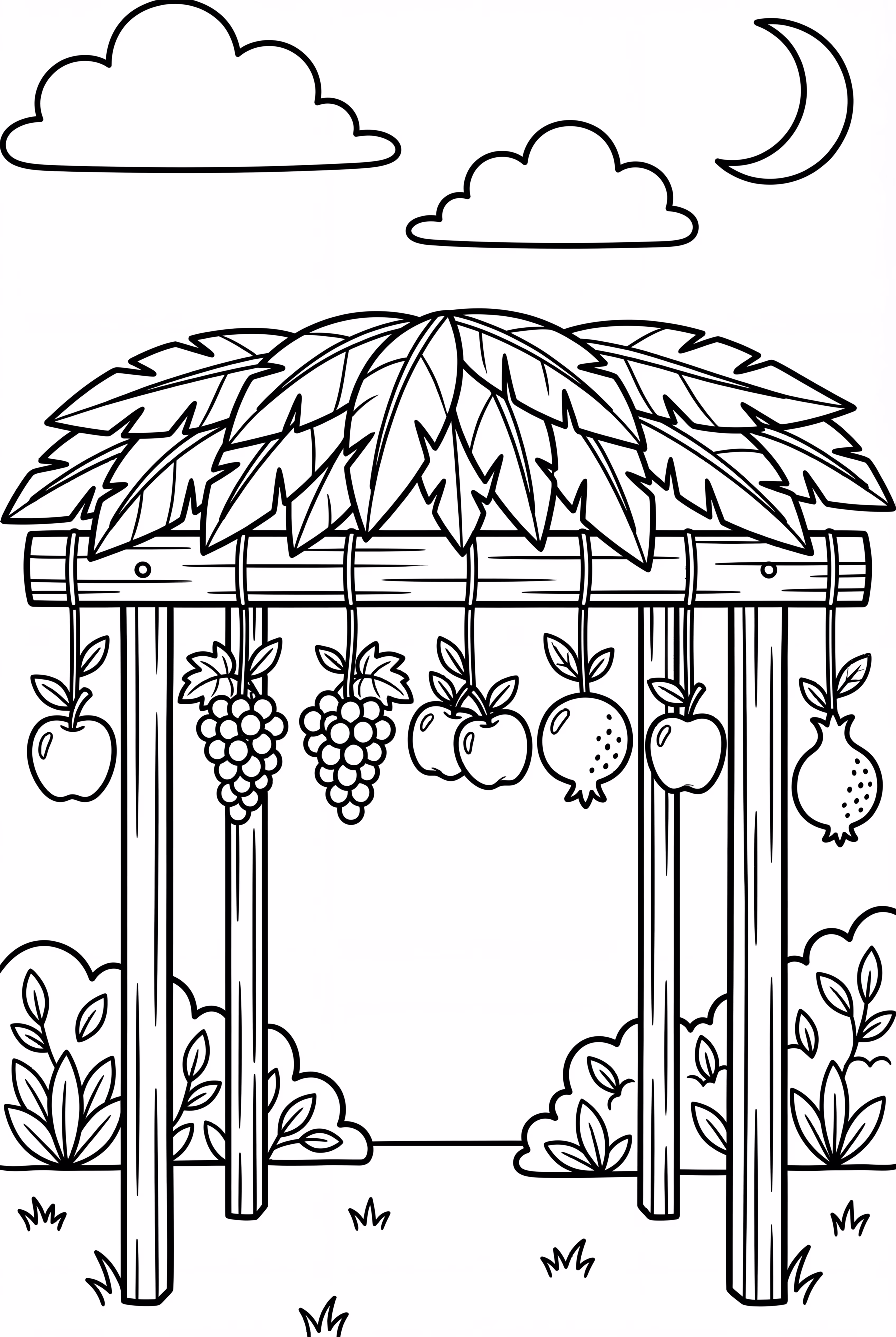 Sukkot Sukkah With Fruits Hanging