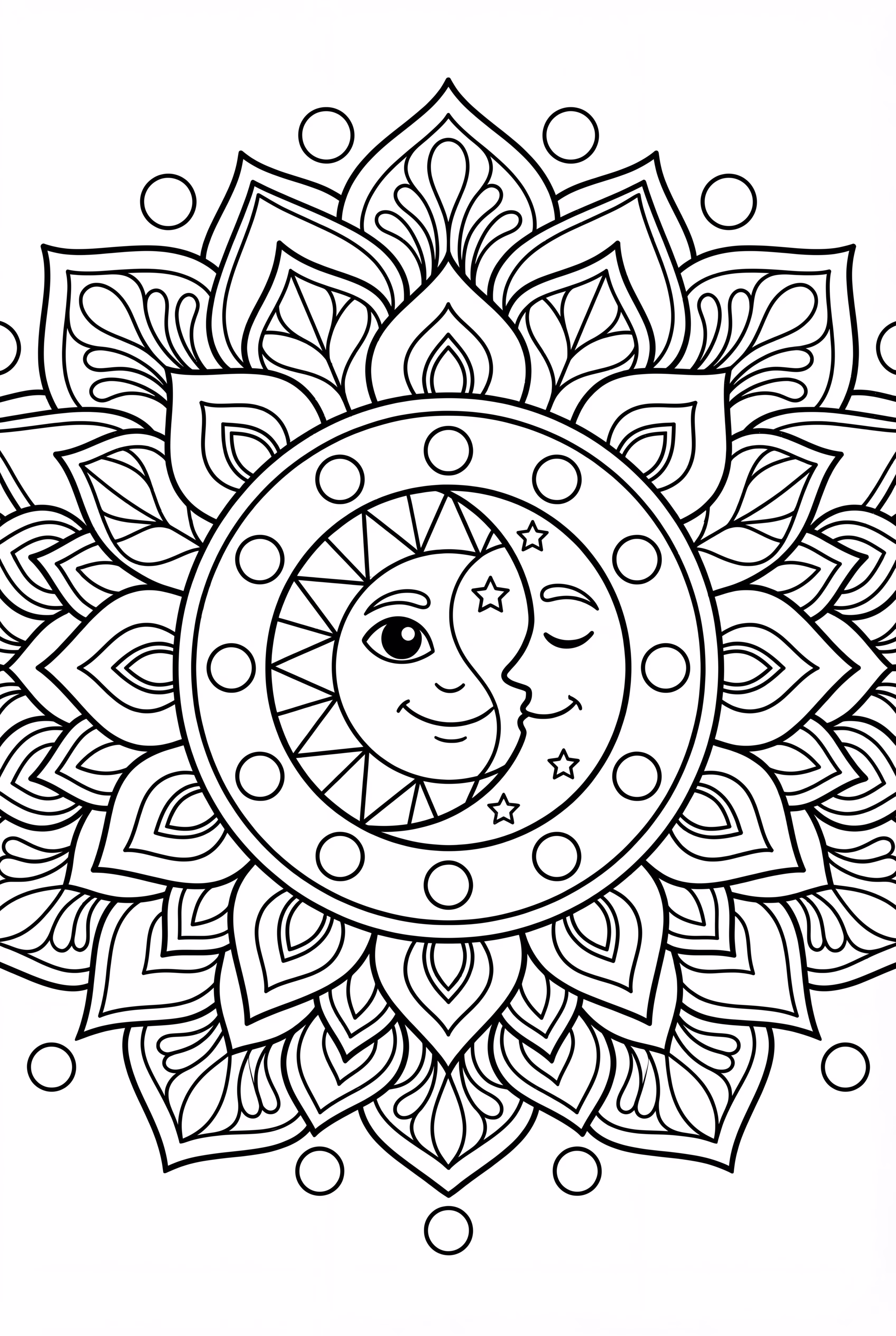 Sun And Moon Yin Yang Mandala