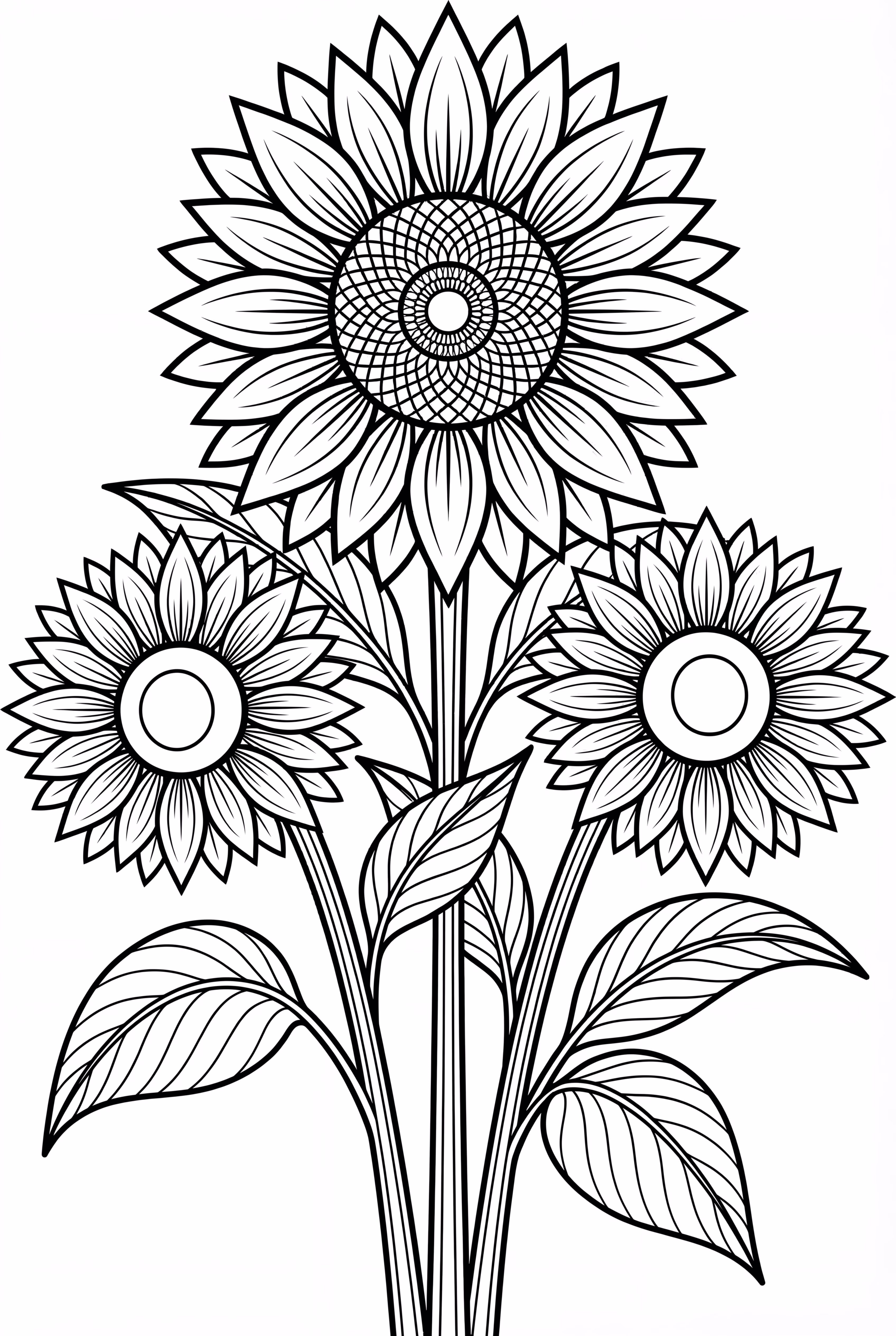 Sunflowers swaying in the summer breeze