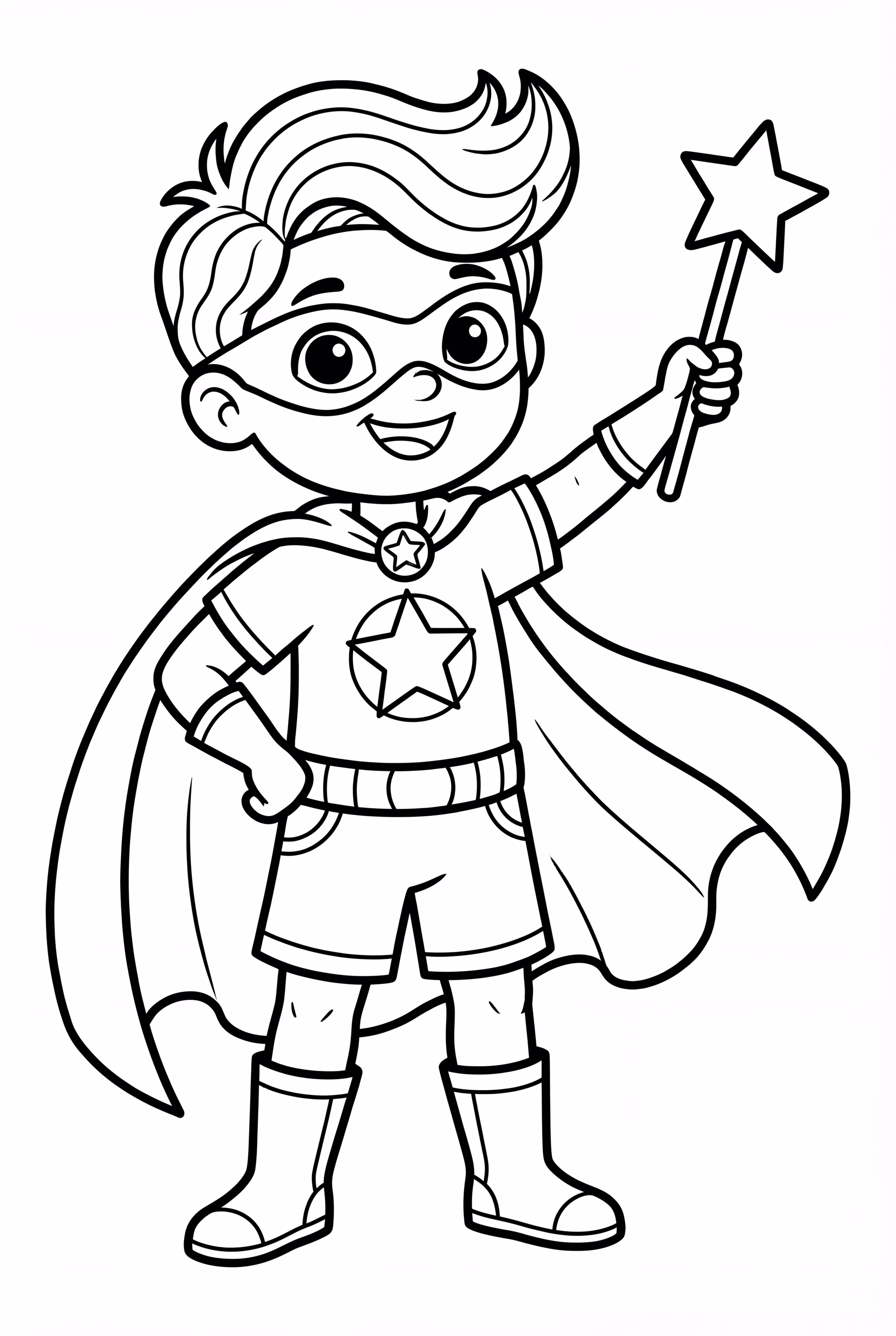 Superhero Holding A Magic Wand