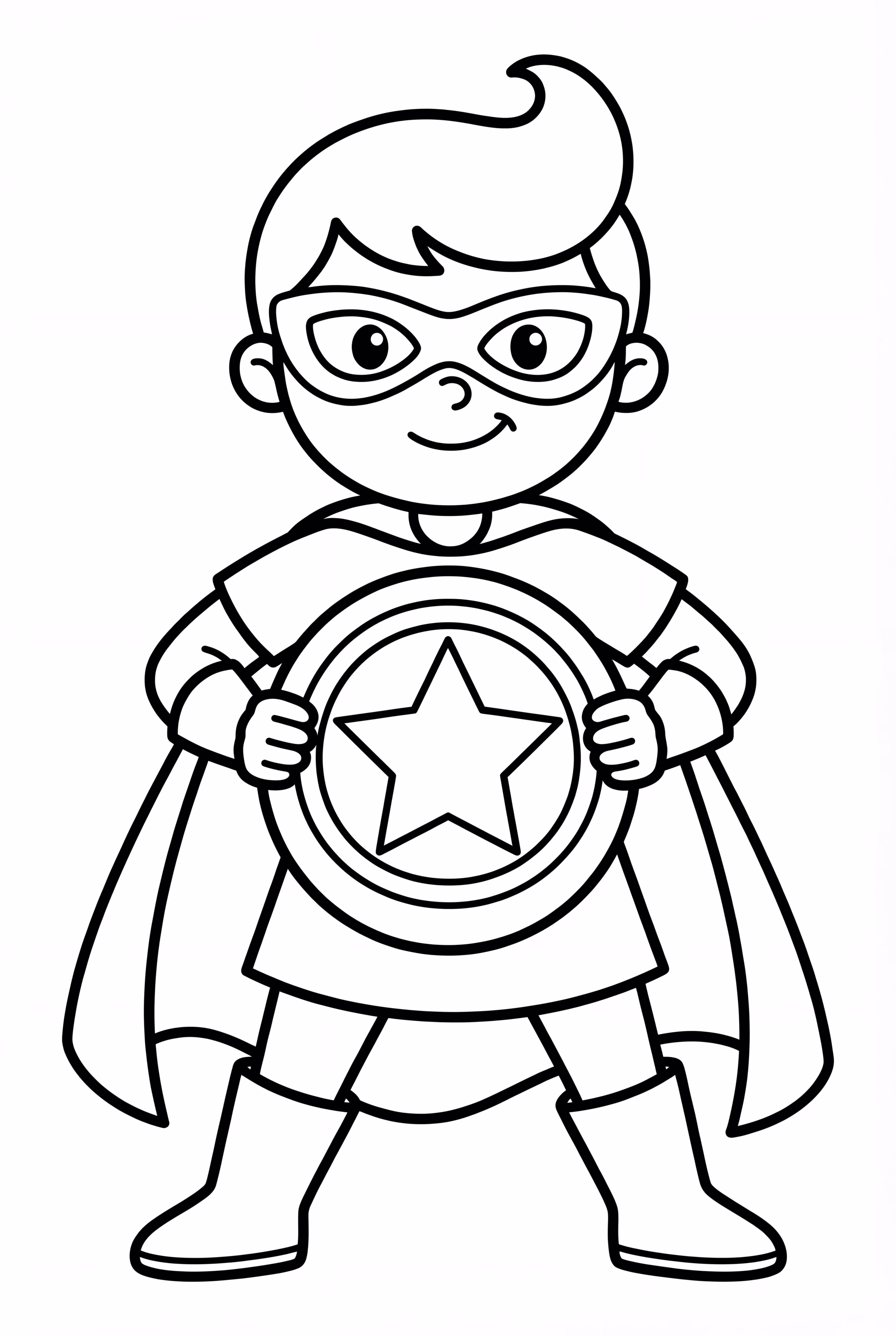 Superhero Holding A Powerful Shield