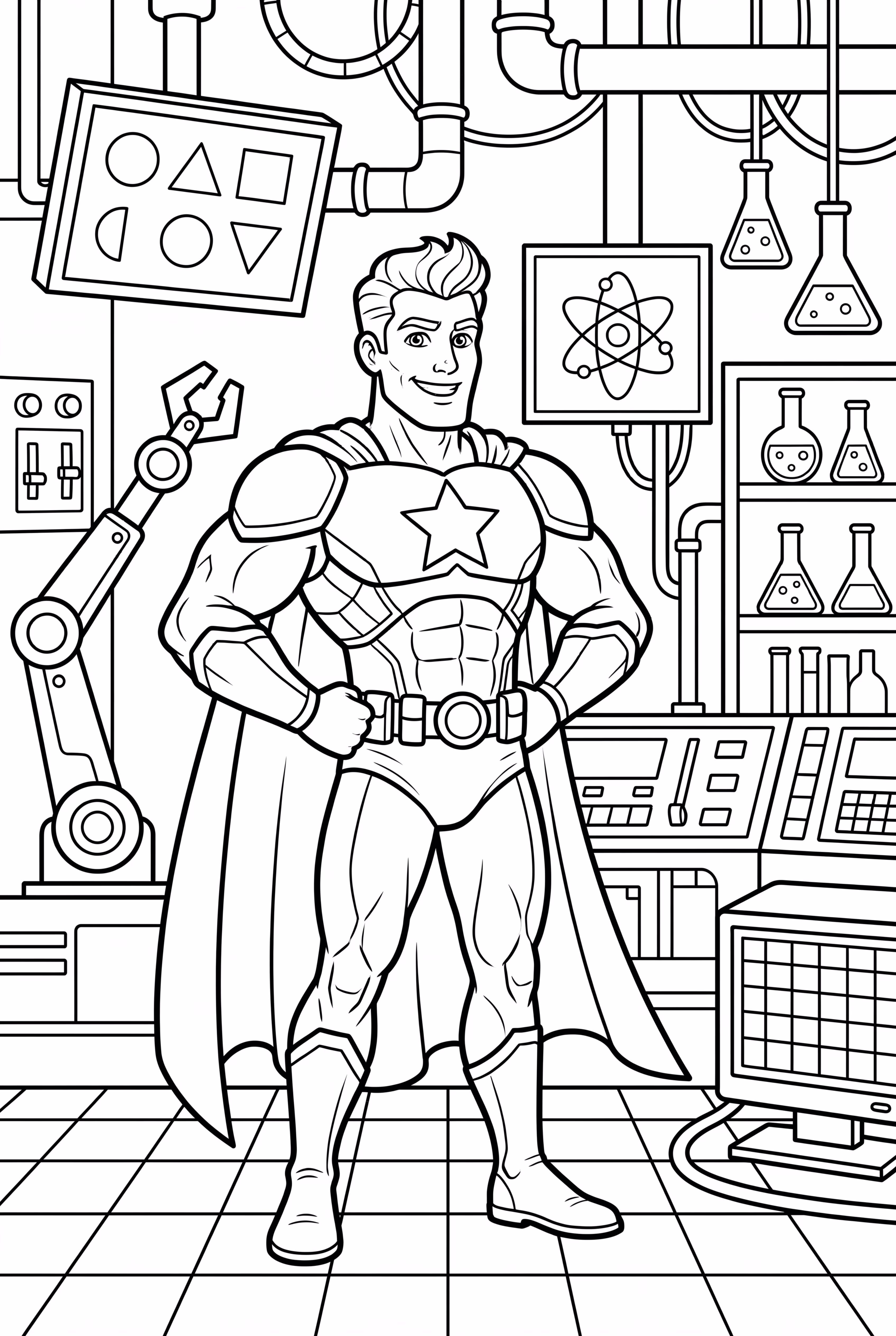 Superhero In A High Tech Laboratory