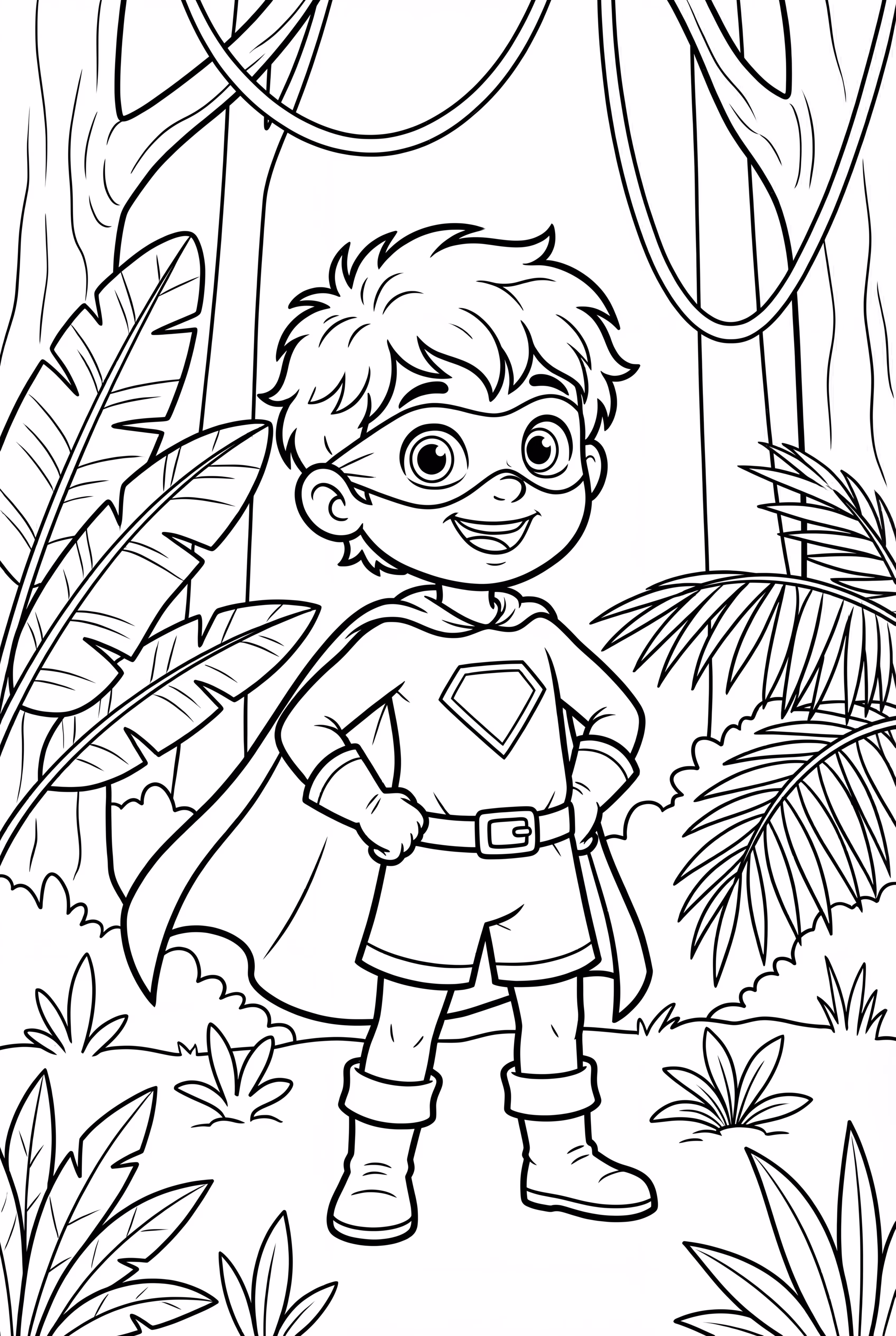 Super-herói em uma Selva Luxuriante