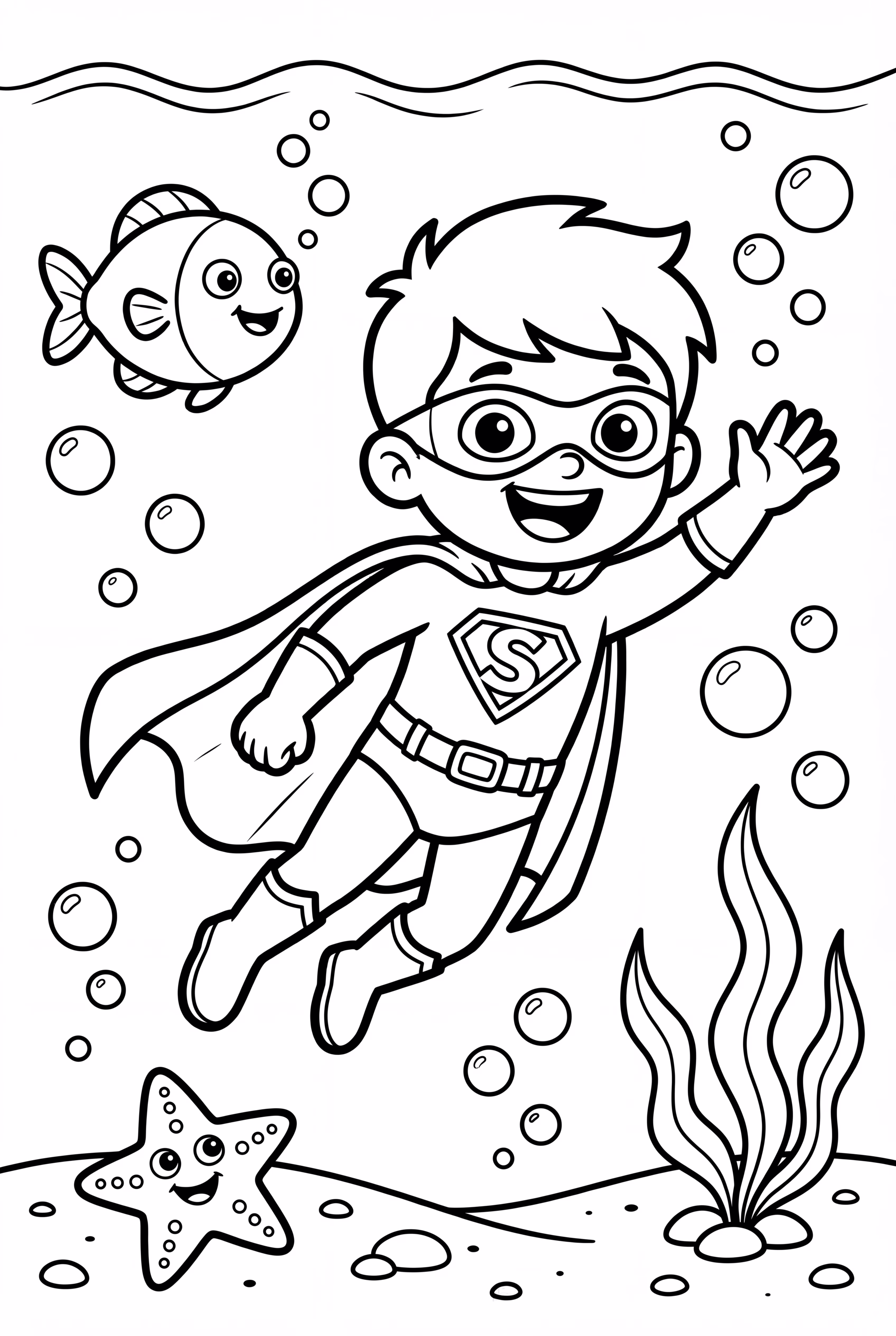 Super-herói Sob o Mar