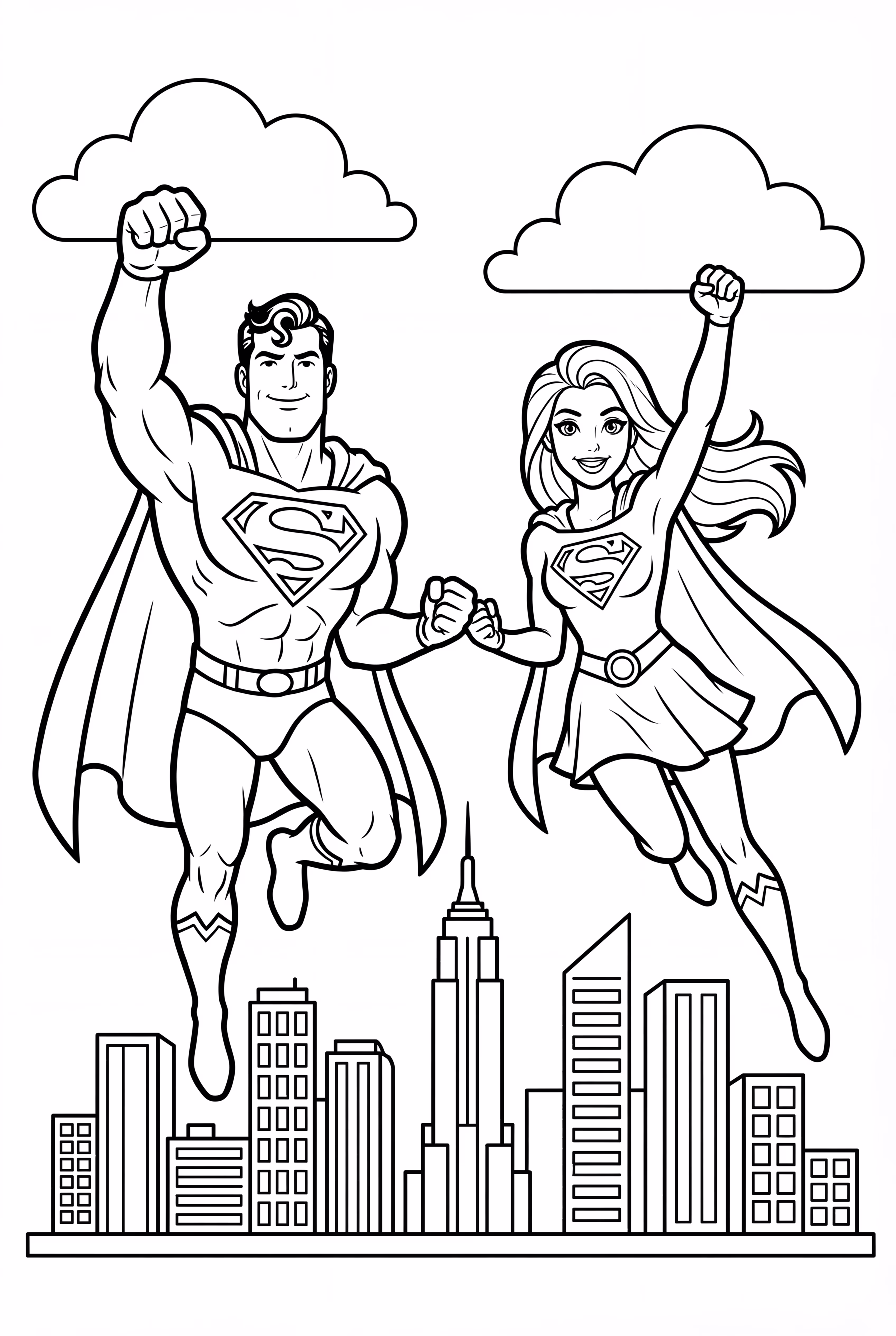 超人與超少女一同飛行