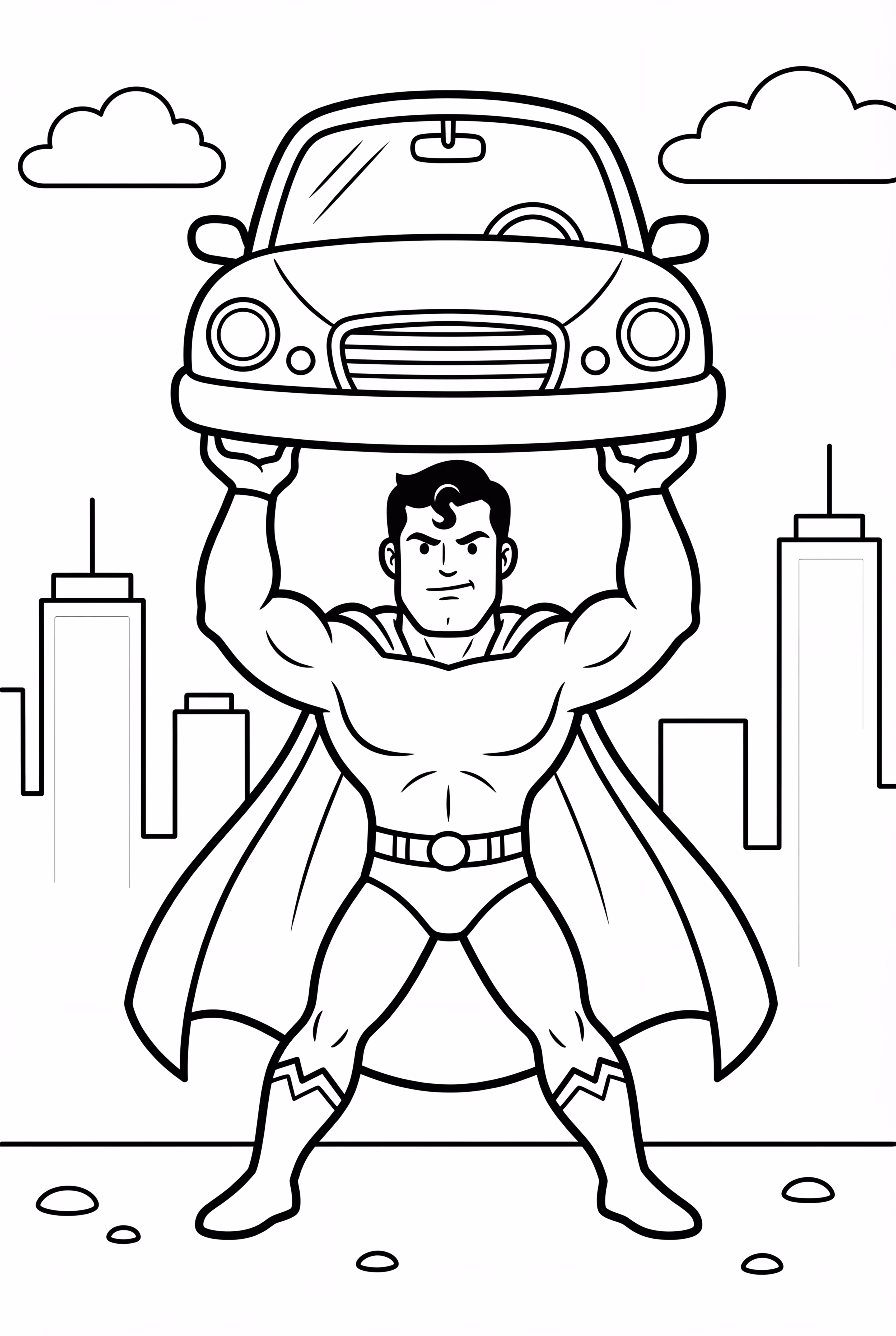 Superman Lifting A Heavy Car