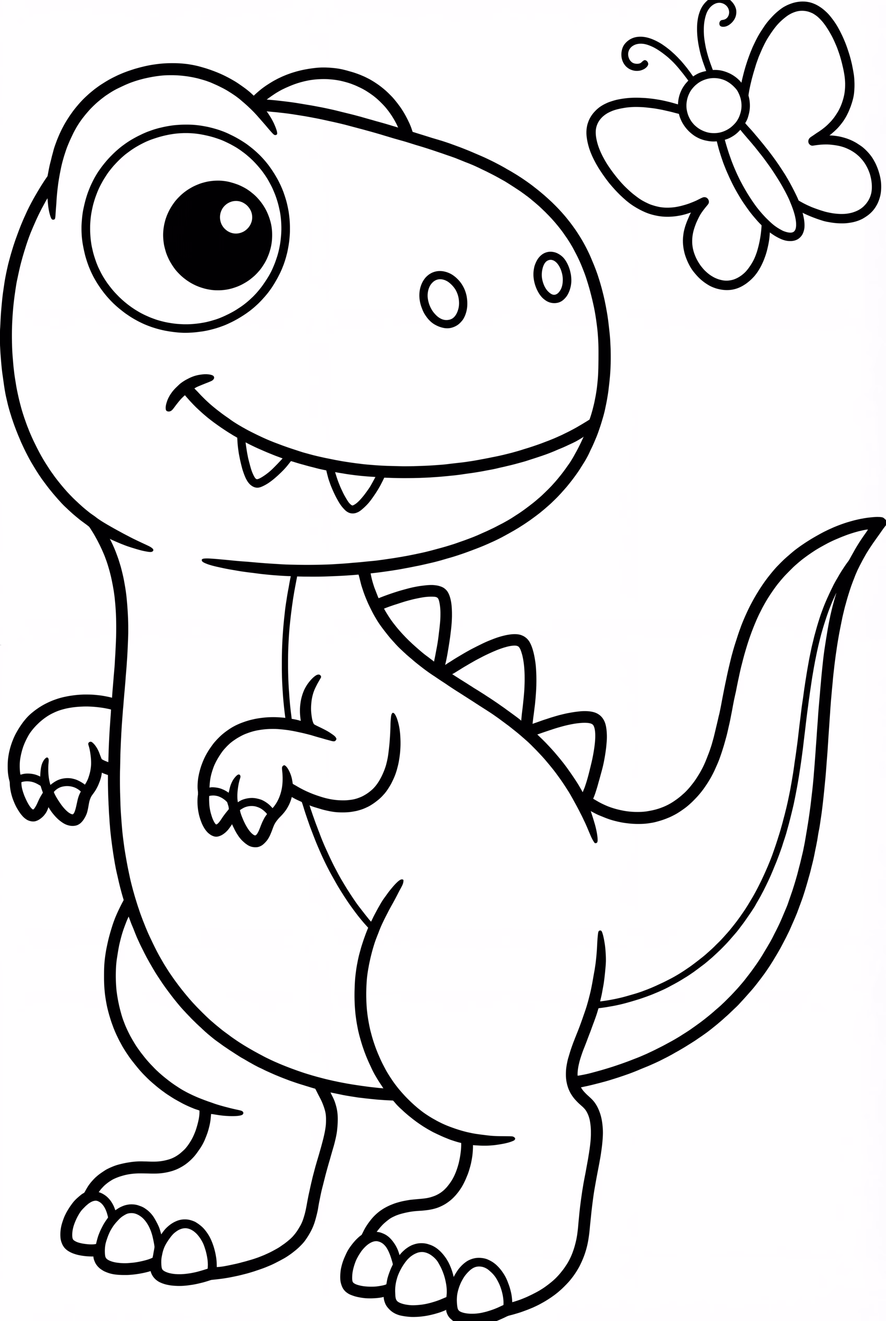 T-Rex And A Butterfly