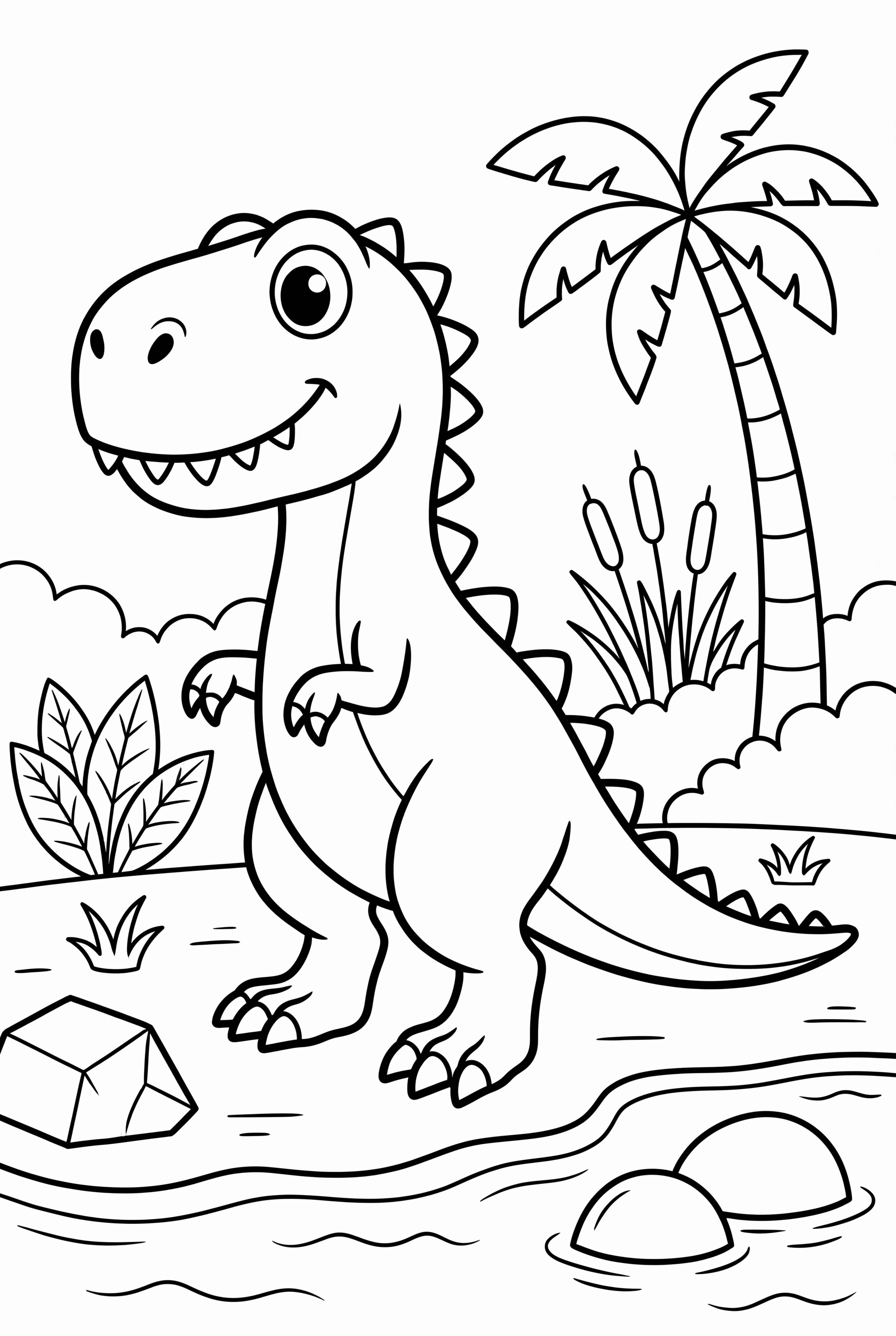 T-Rex In A Prehistoric Swamp