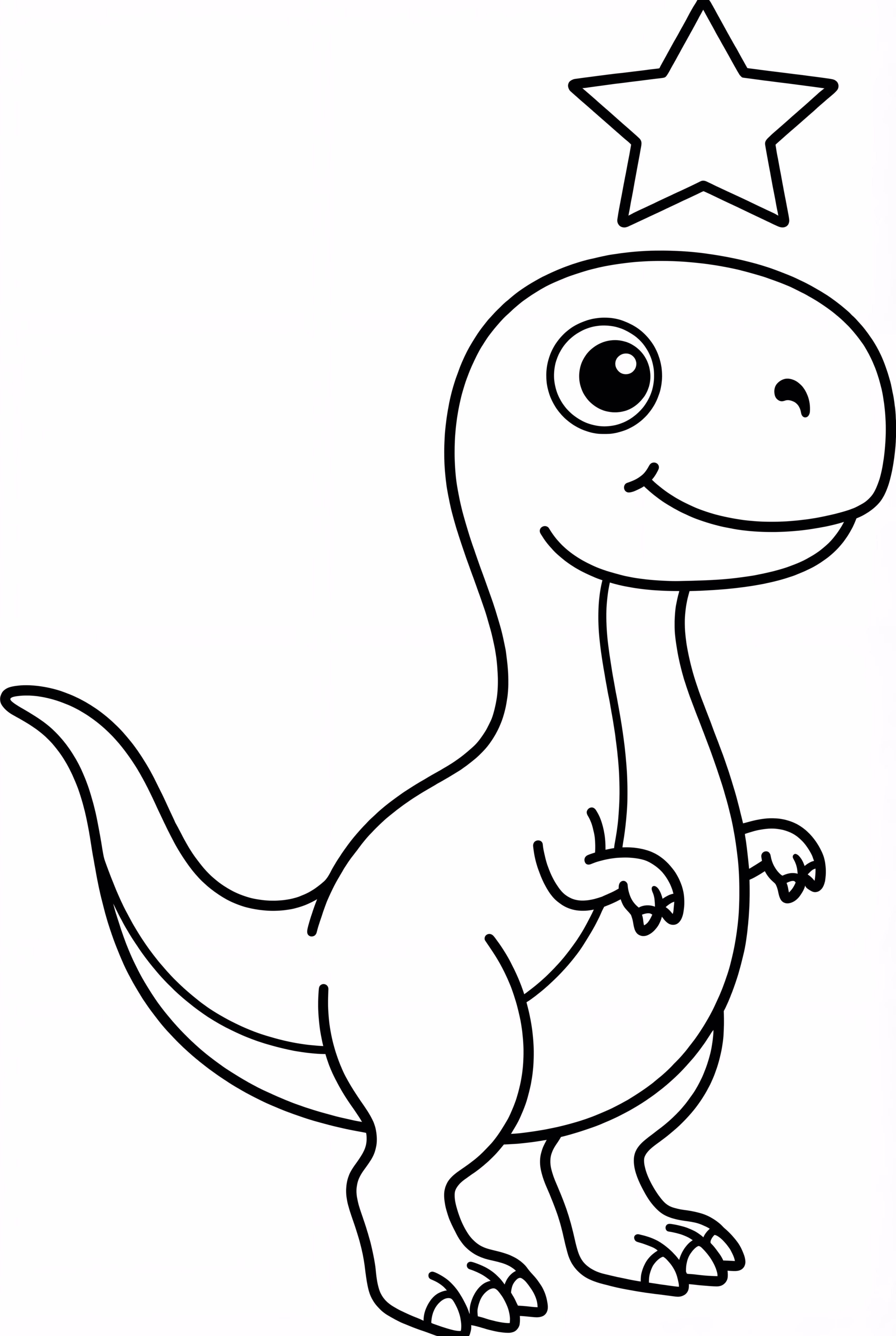 T-Rex, der einen Stern anschaut