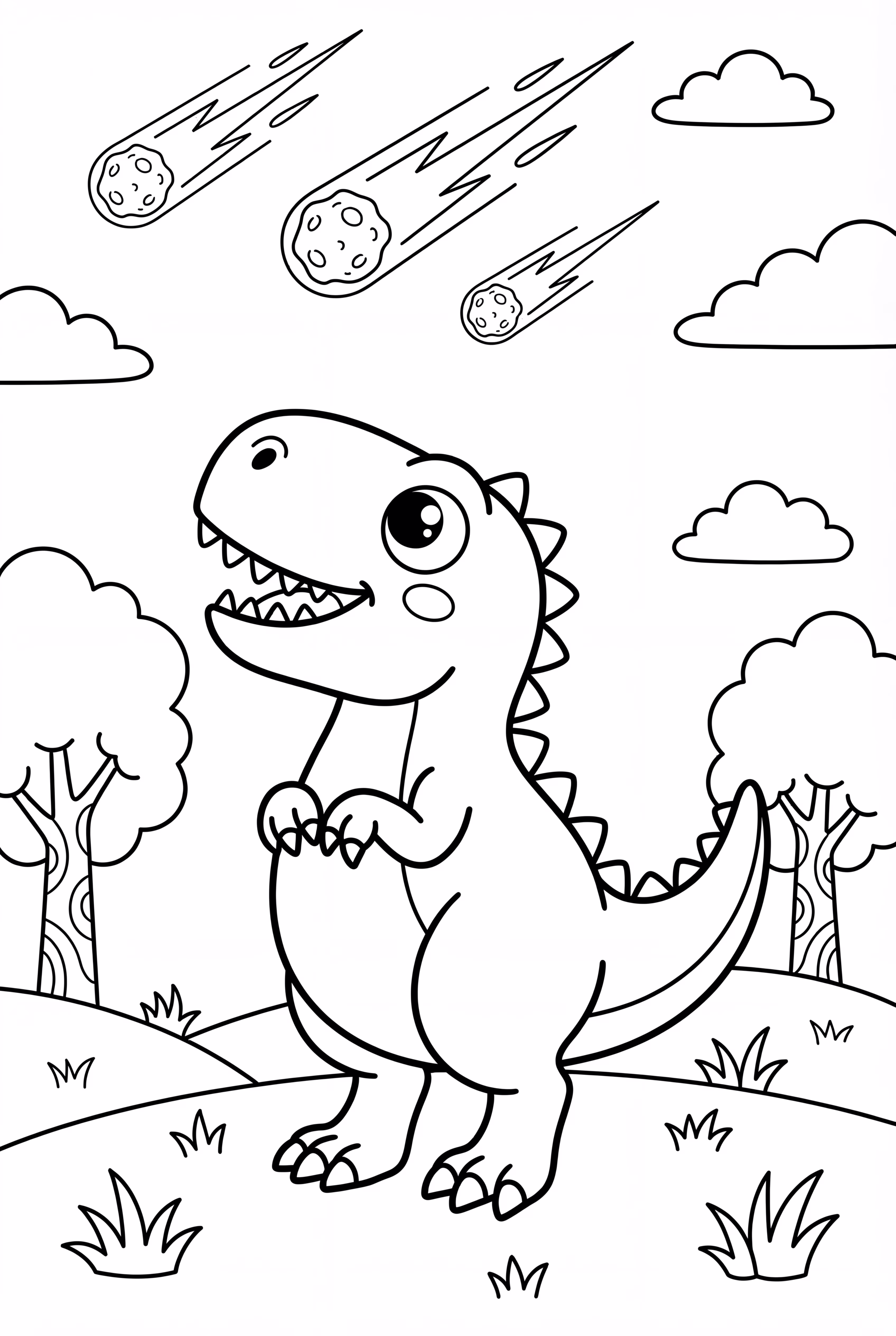 T-Rex Observing A Meteor Shower