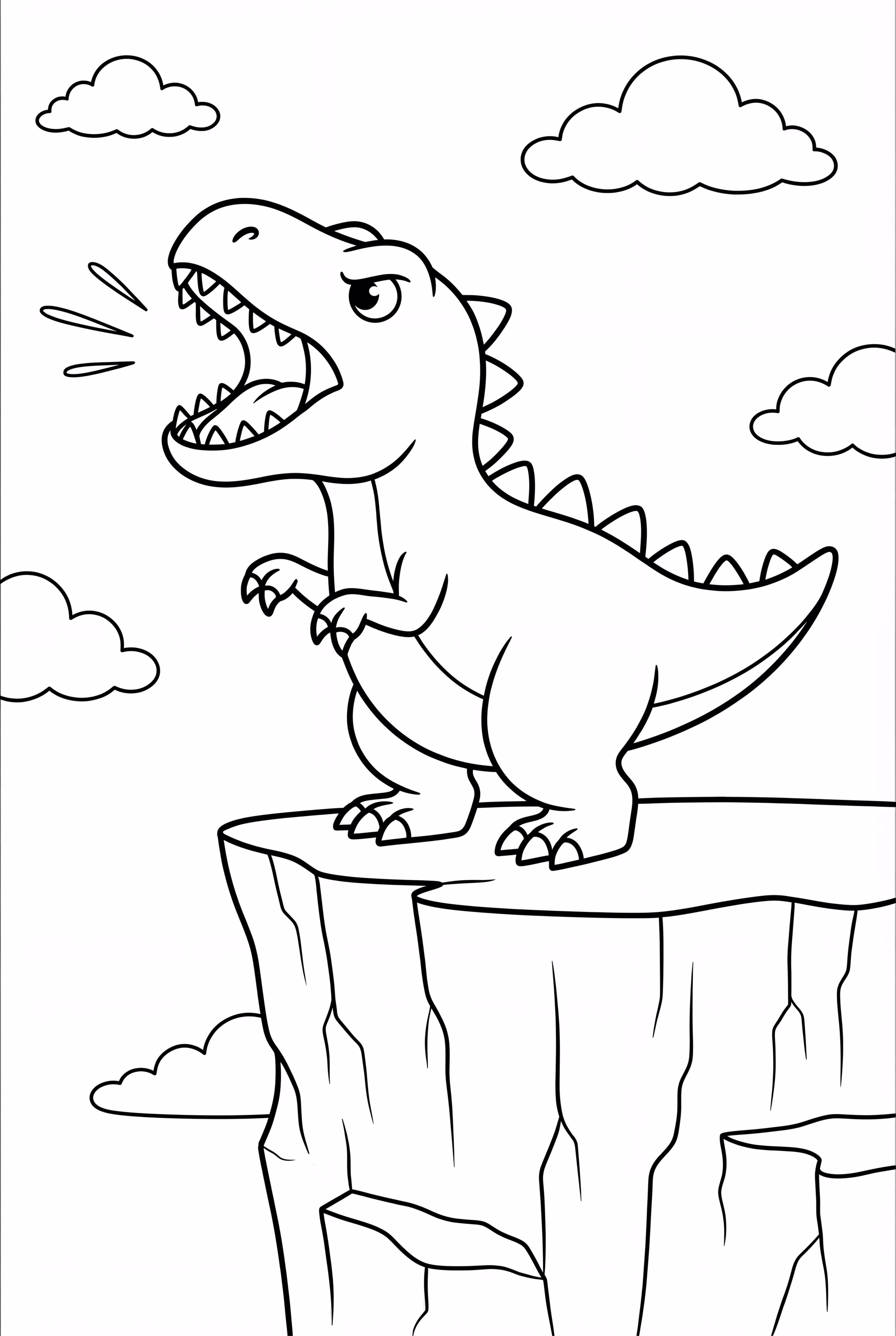 절벽 위에서 포효하는 티라노사우루스