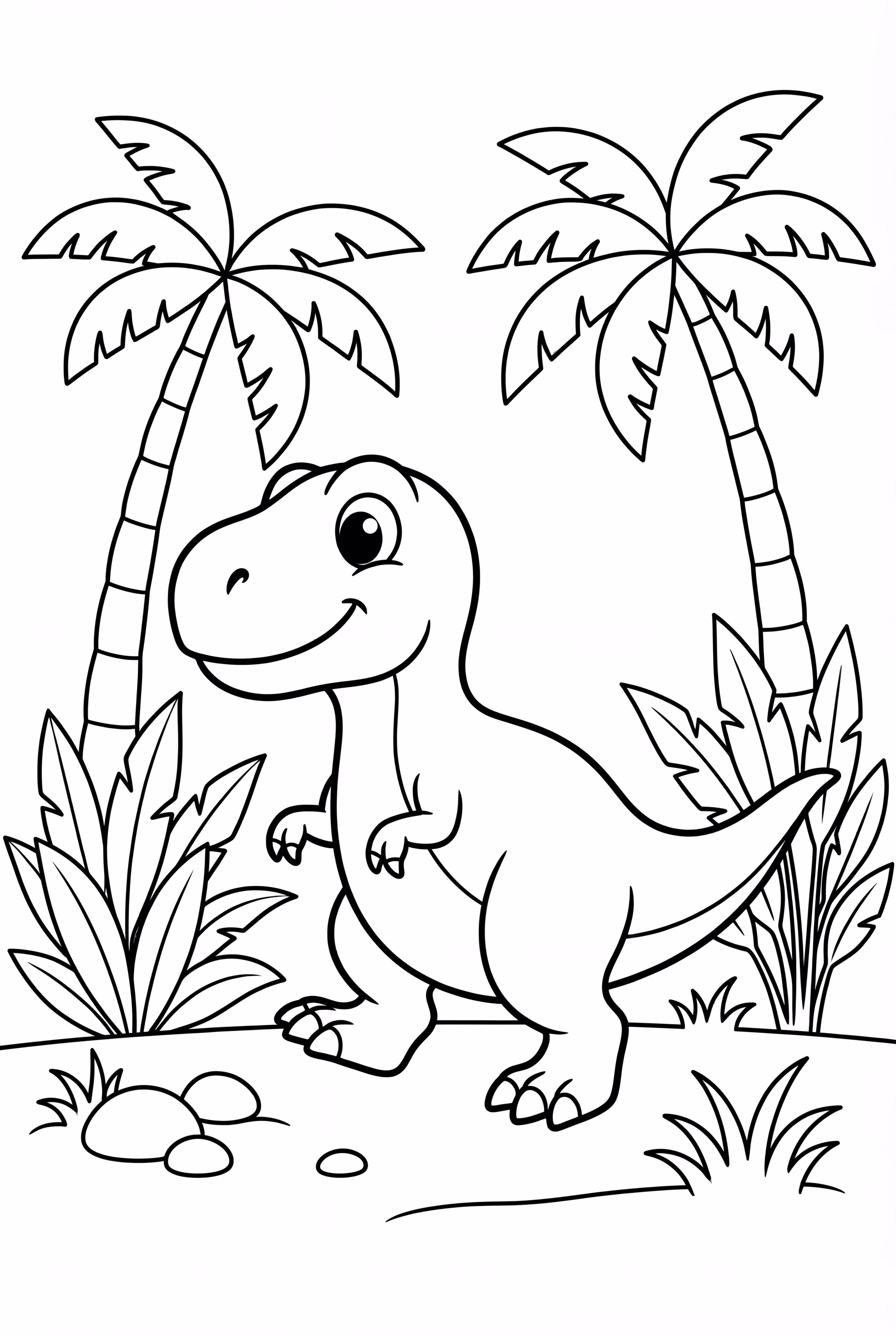 T-Rex Walking Through A Jungle