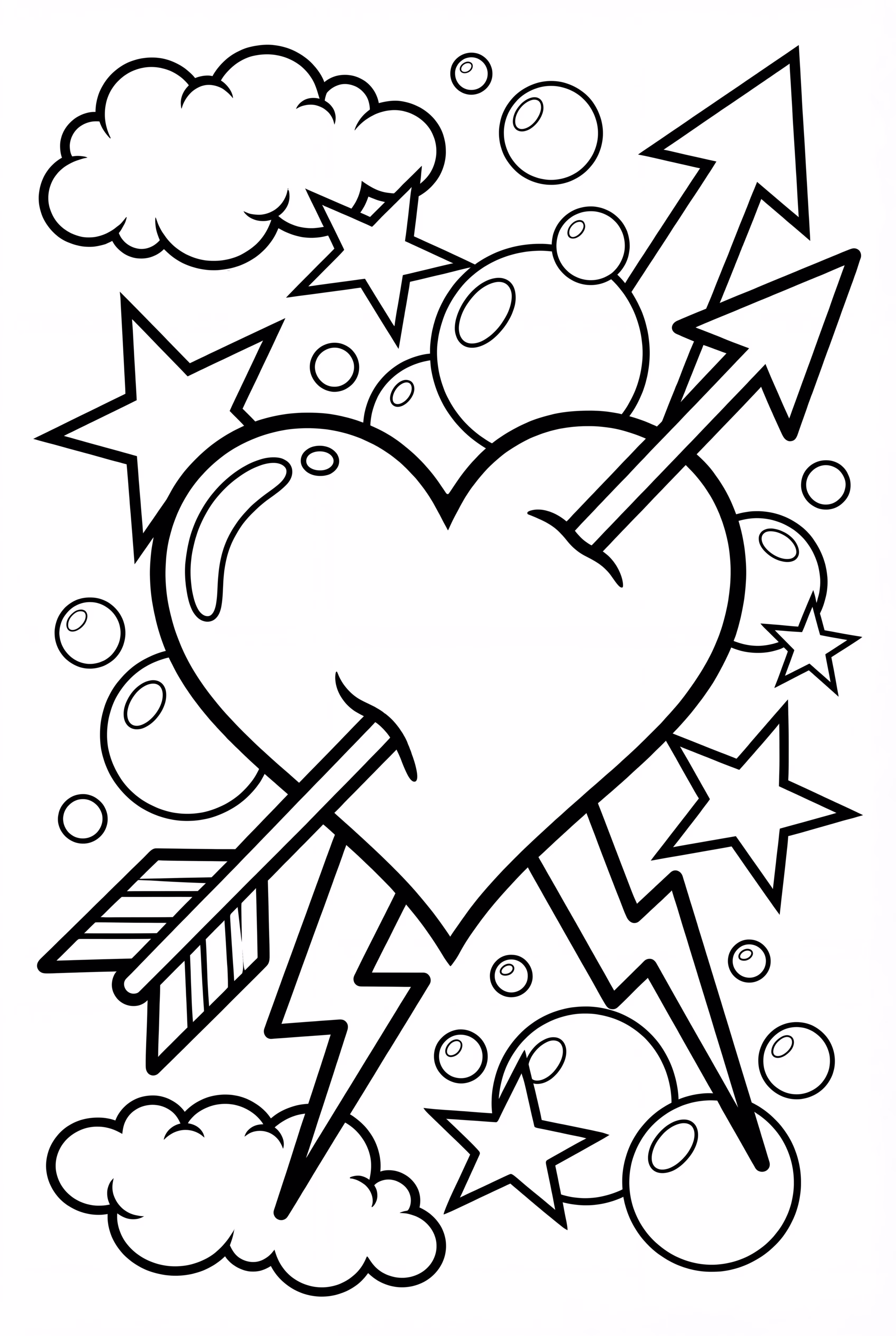 Tatouage Style Graffiti Cœur