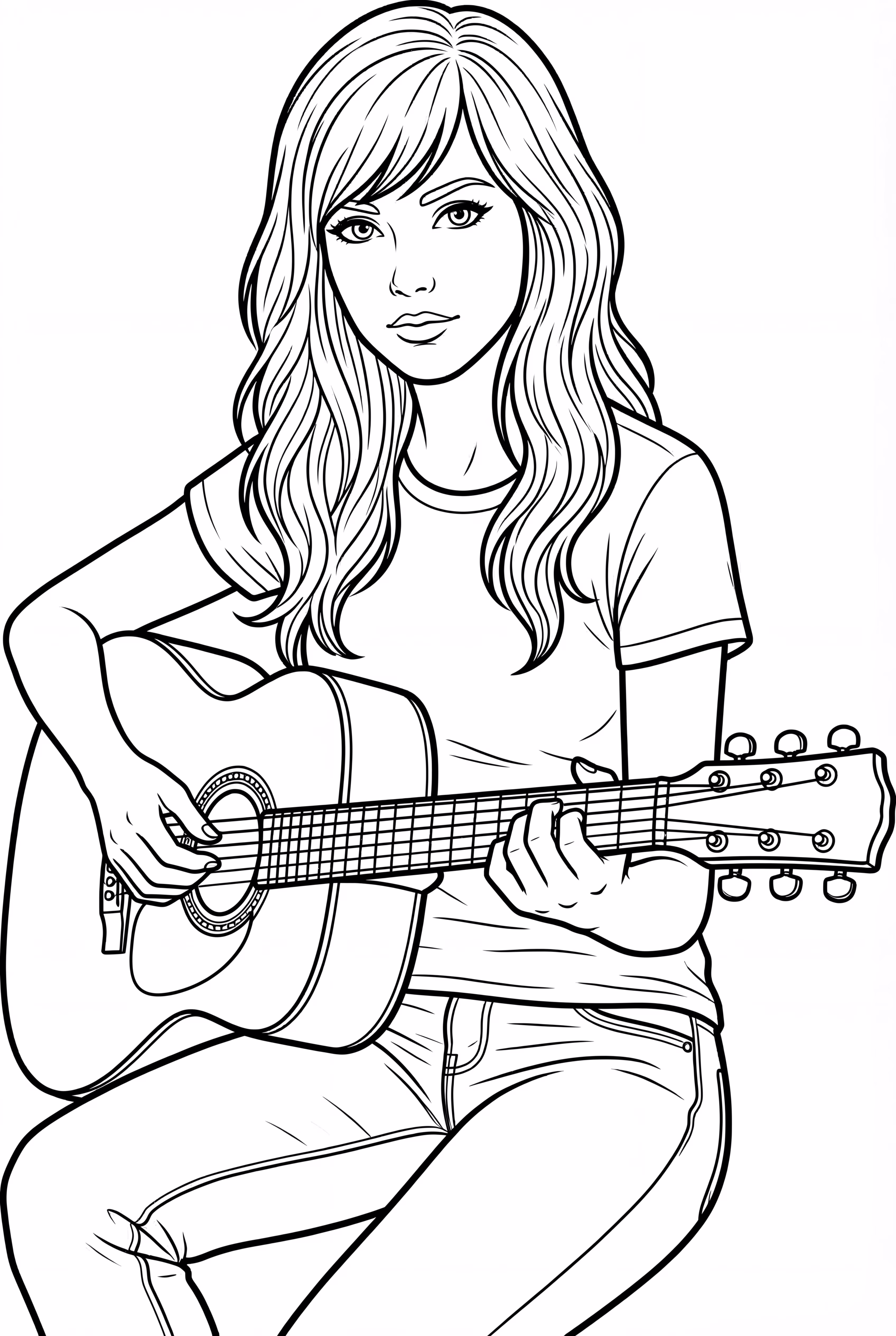 Taylor Swift Holding A Sparkling Guitar