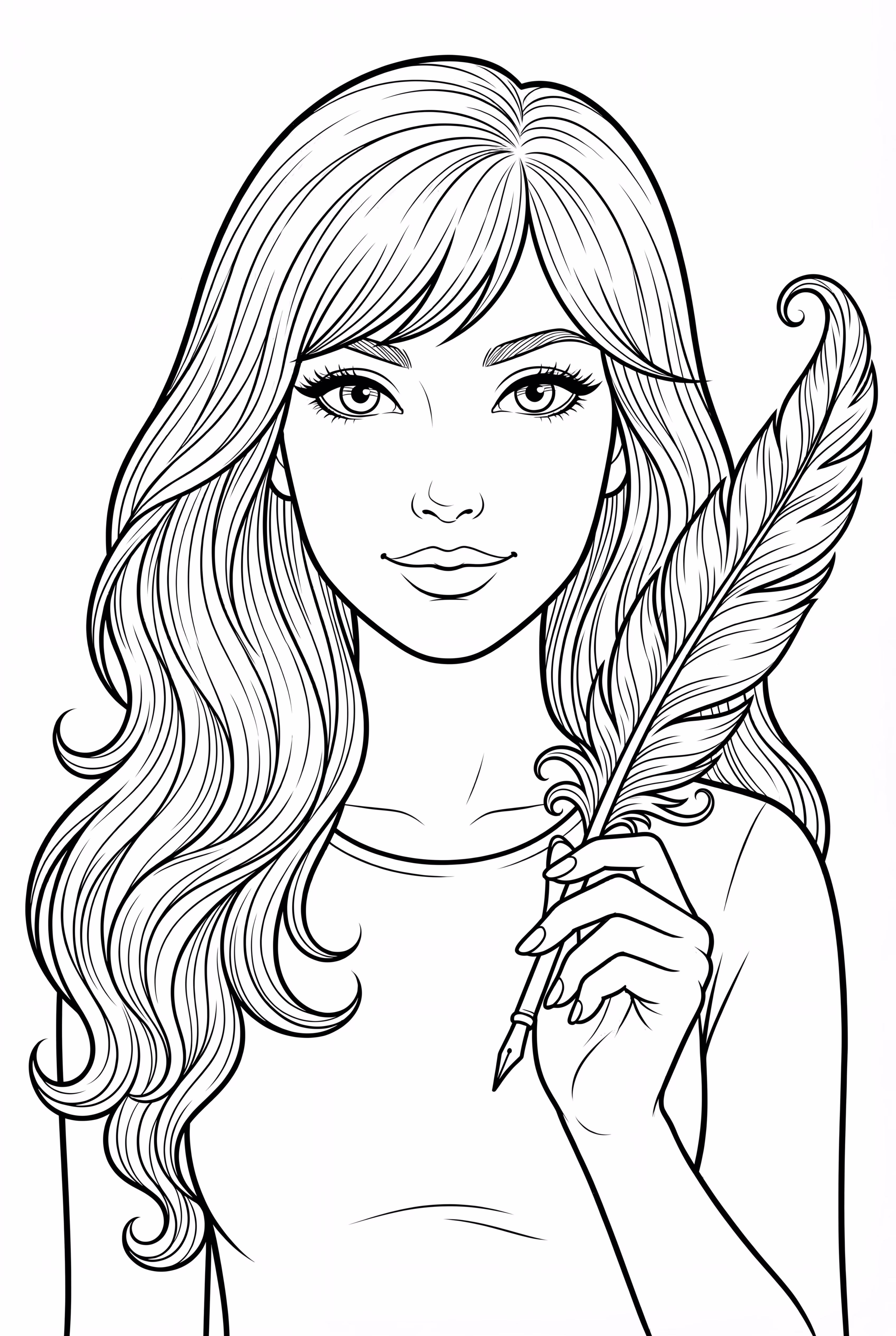 Taylor Swift Holding Feather Quill Pen