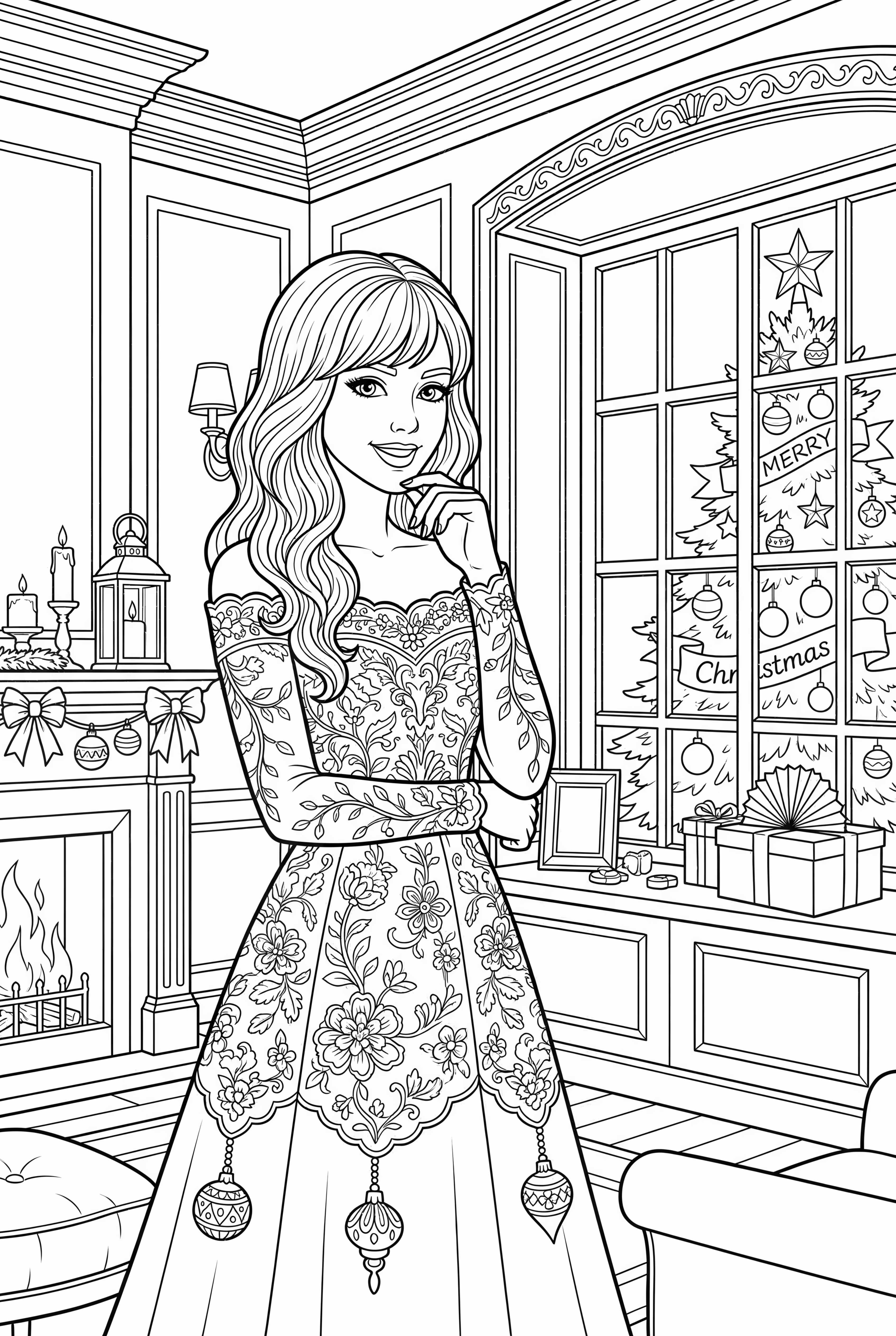 taylor swift in a christmas scene