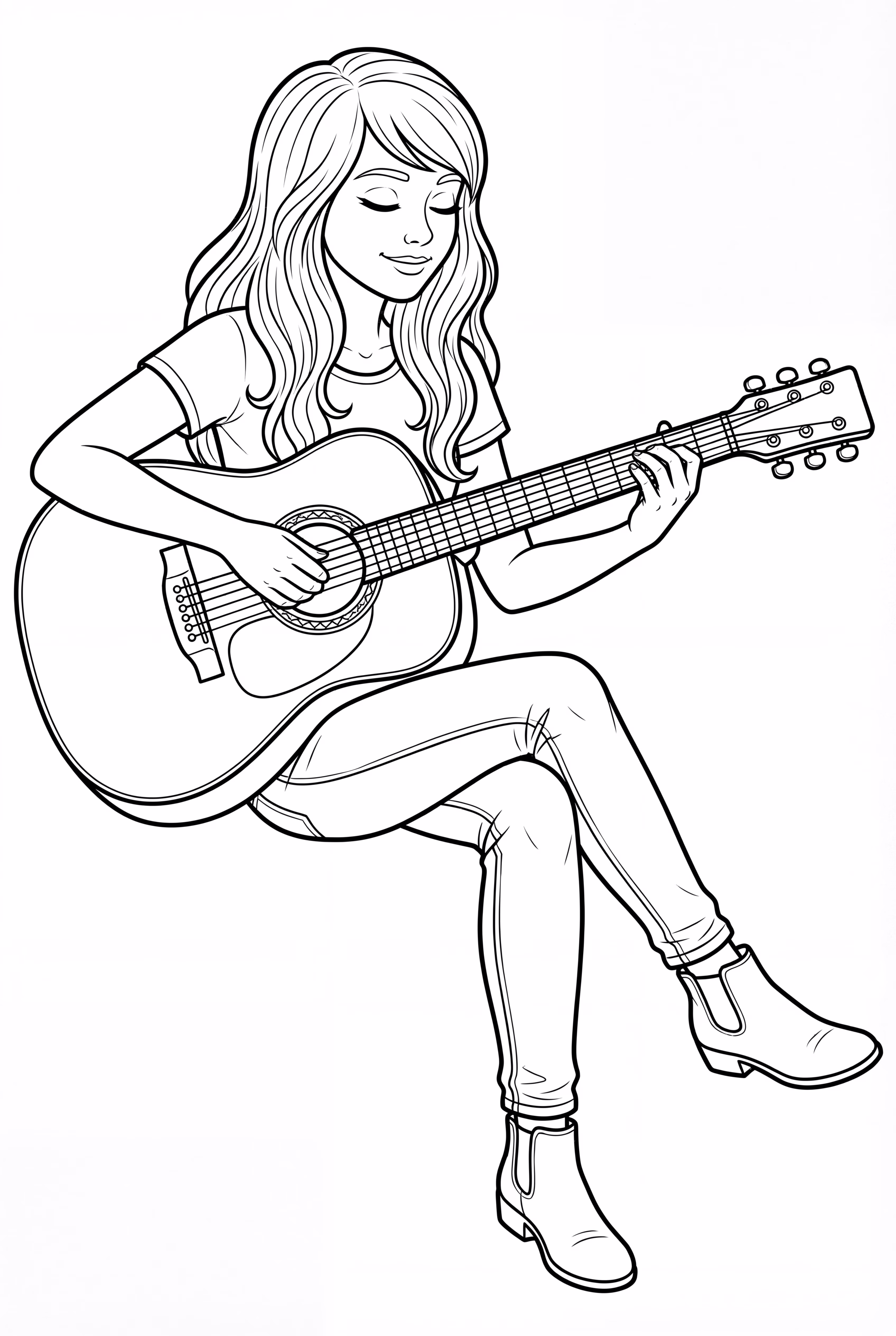 Taylor swift Leaning On Guitar Case