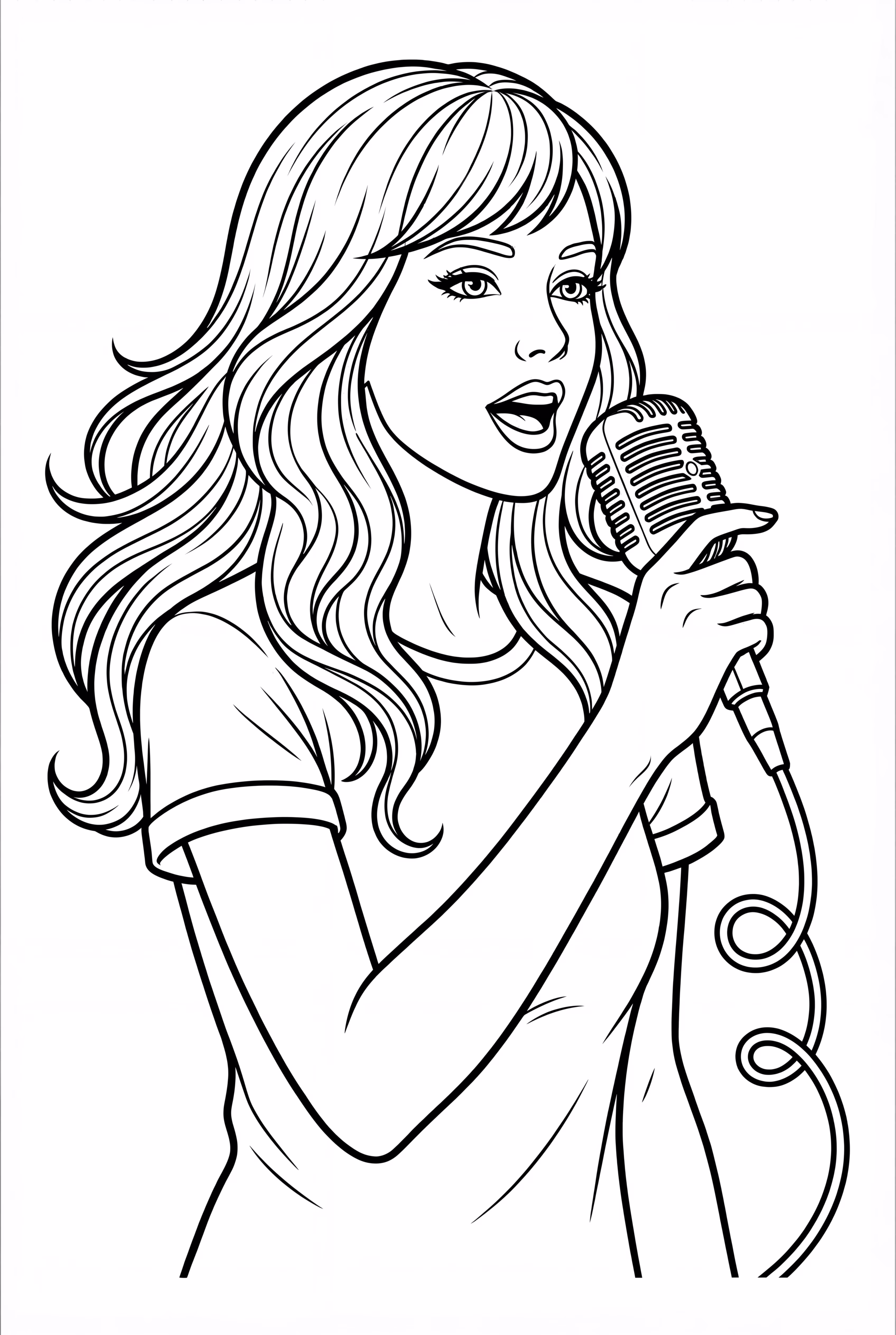 泰勒·斯威夫特唱着复古麦克风