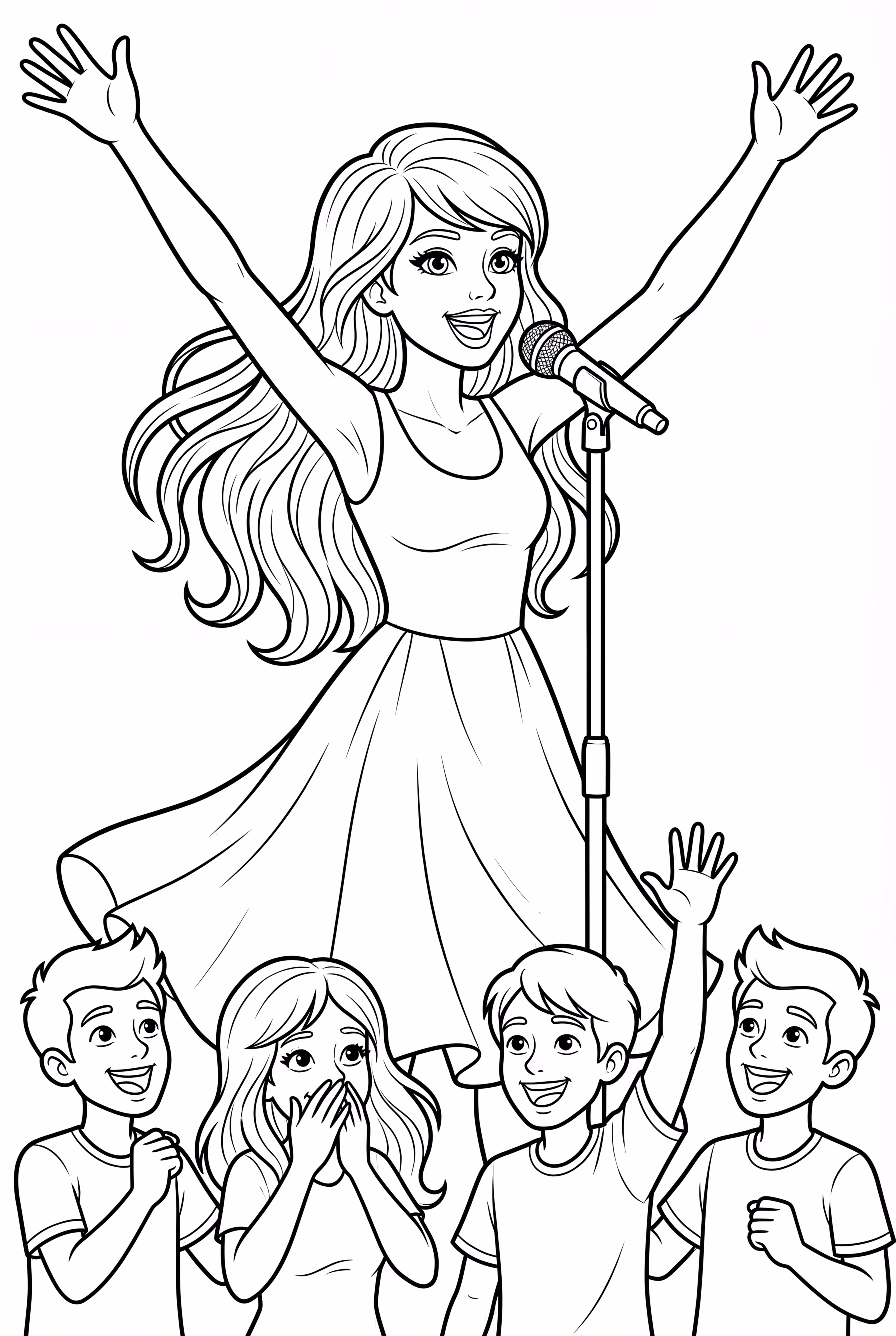 taylor swift singing with fans