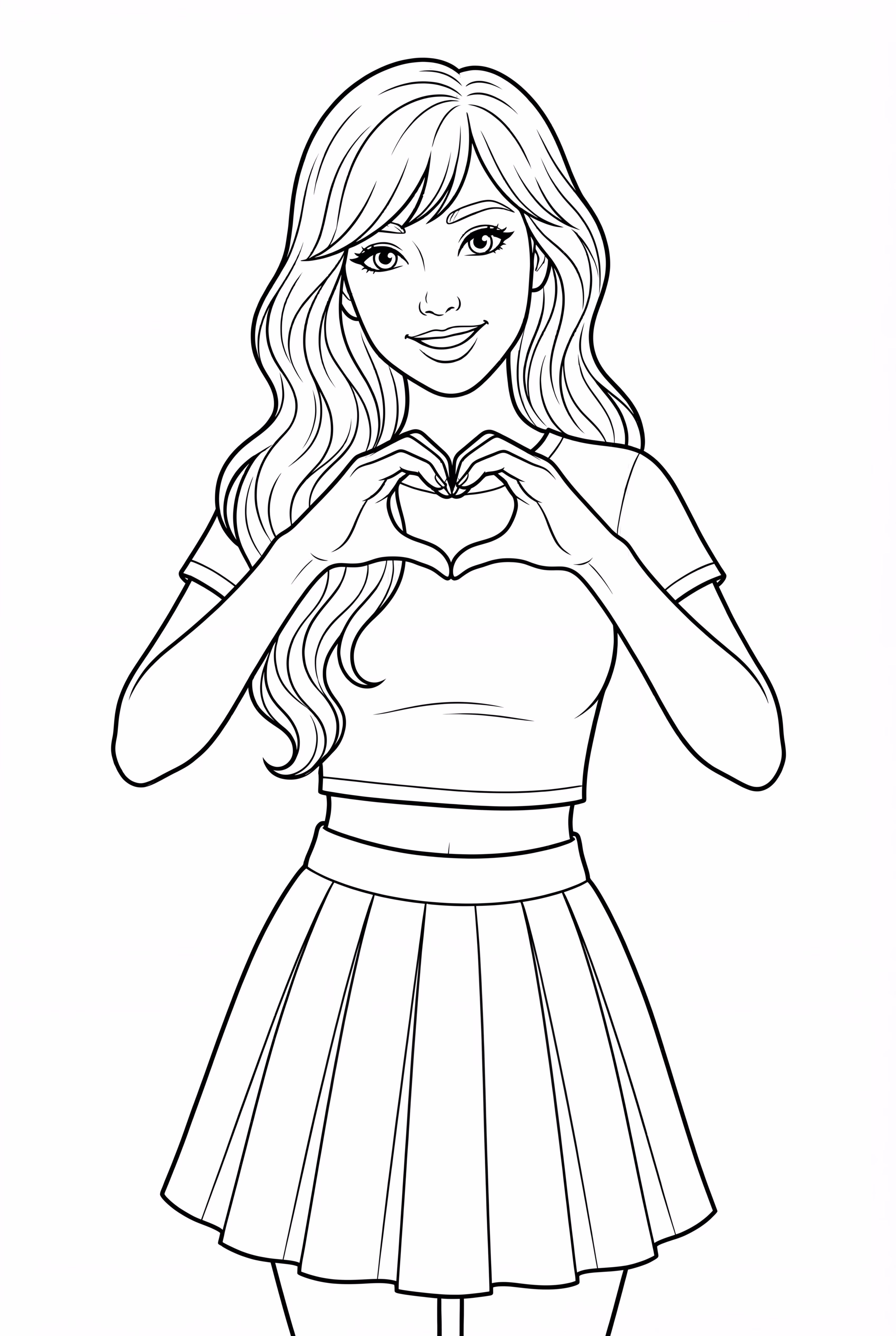 Taylor Swift Smiling With Heart Hands Gesture