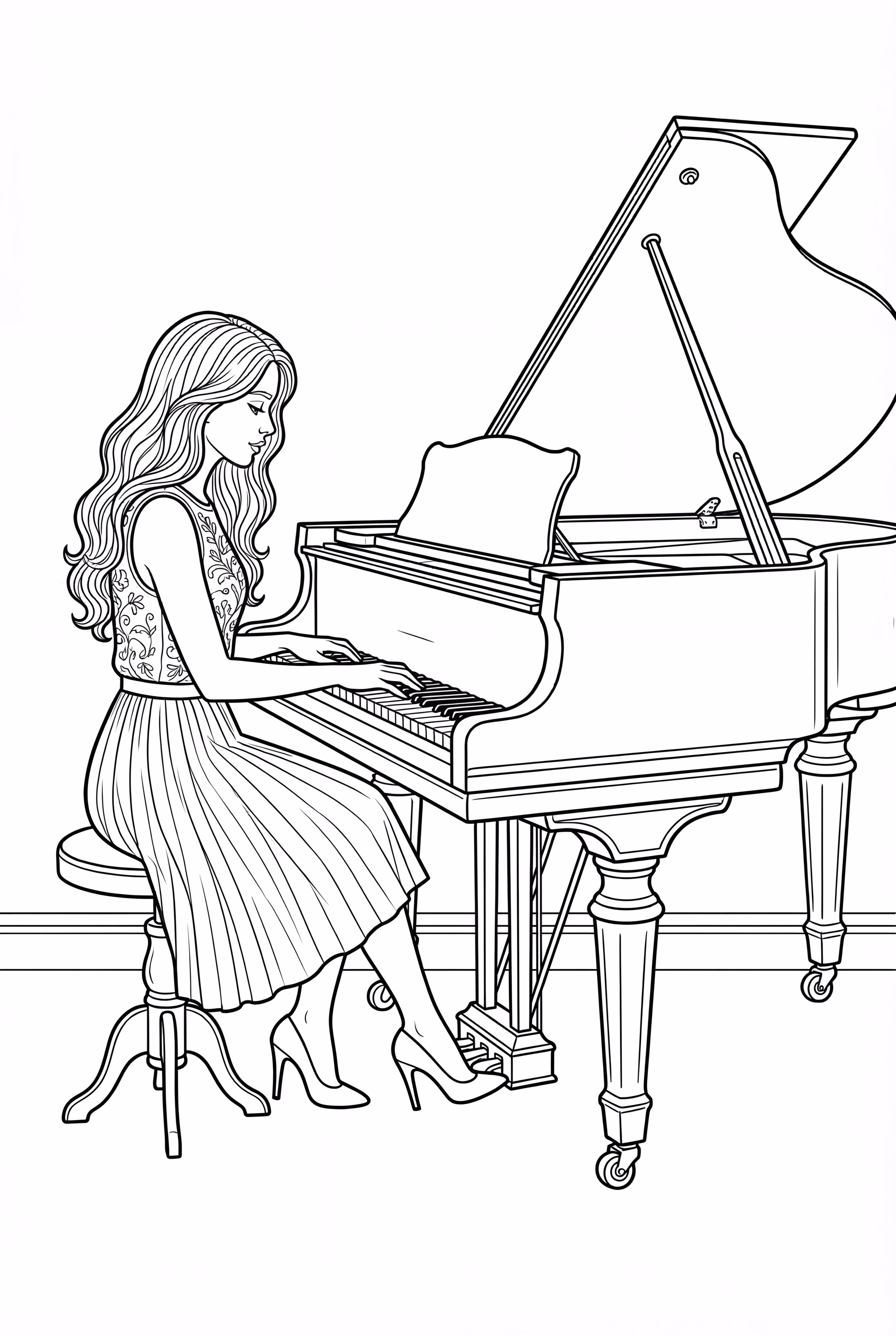 Taylor Swift Standing Beside Vintage Piano