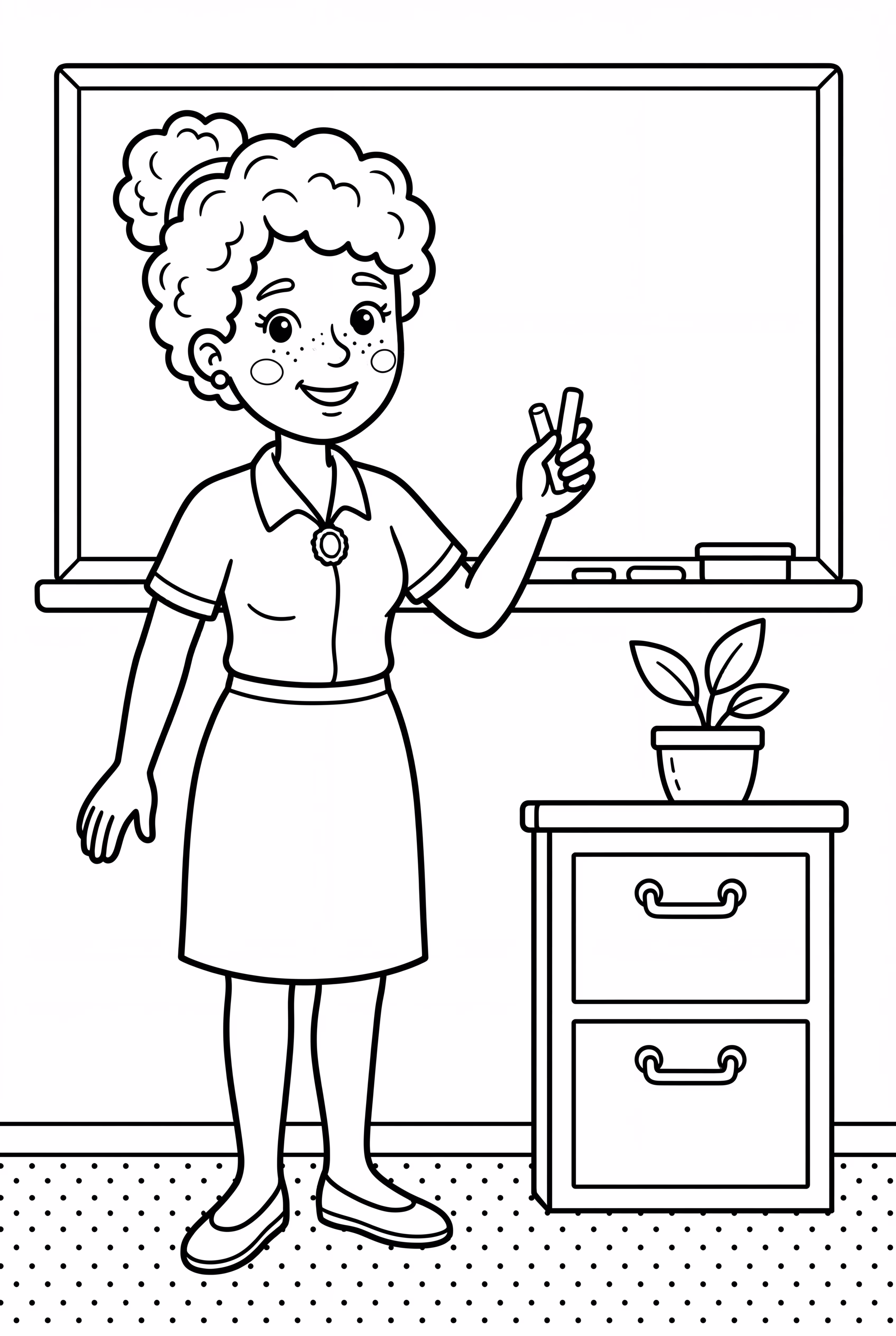 Teacher Writing on Blackboard Lesson