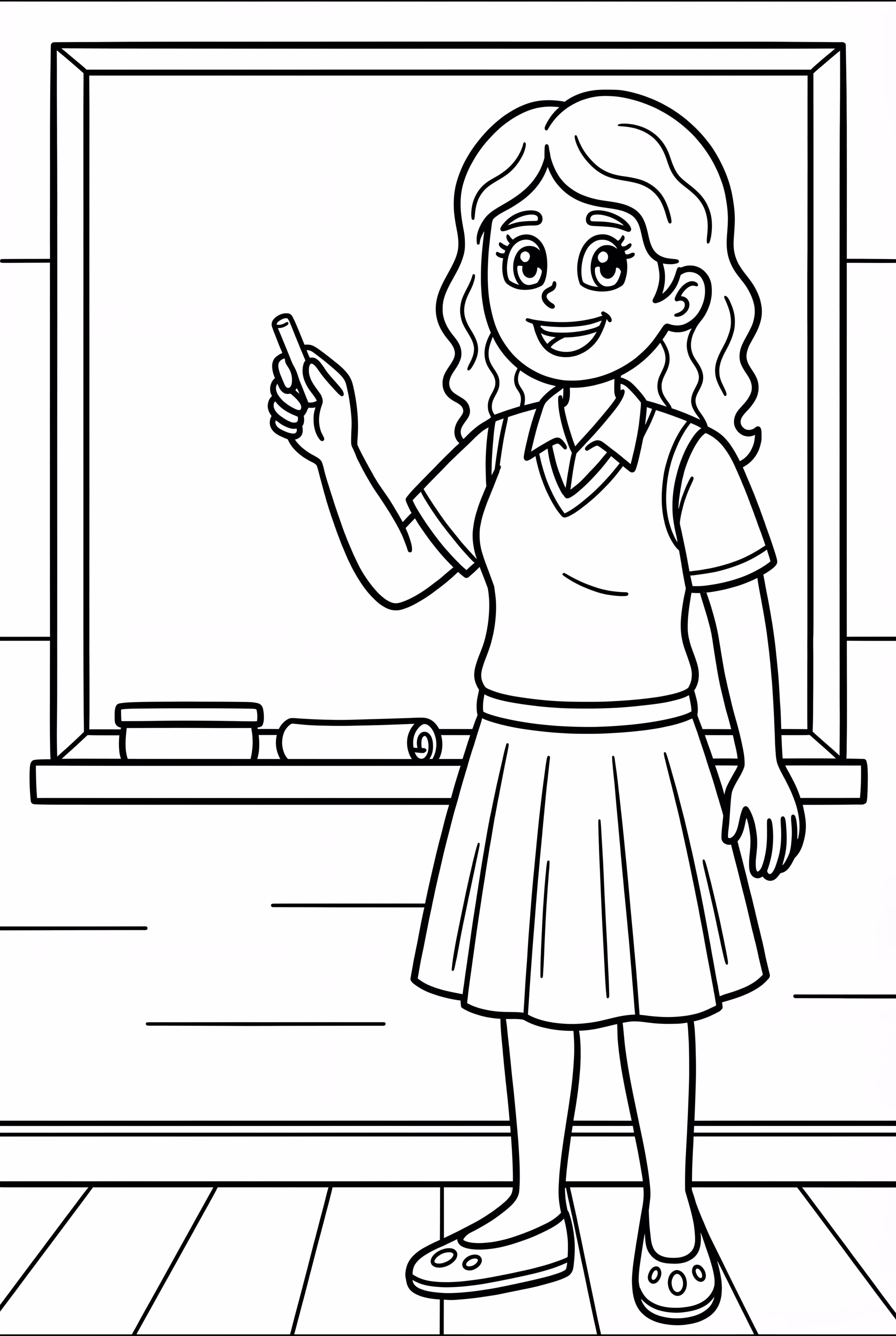 Teacher Writing on Blackboard Lesson