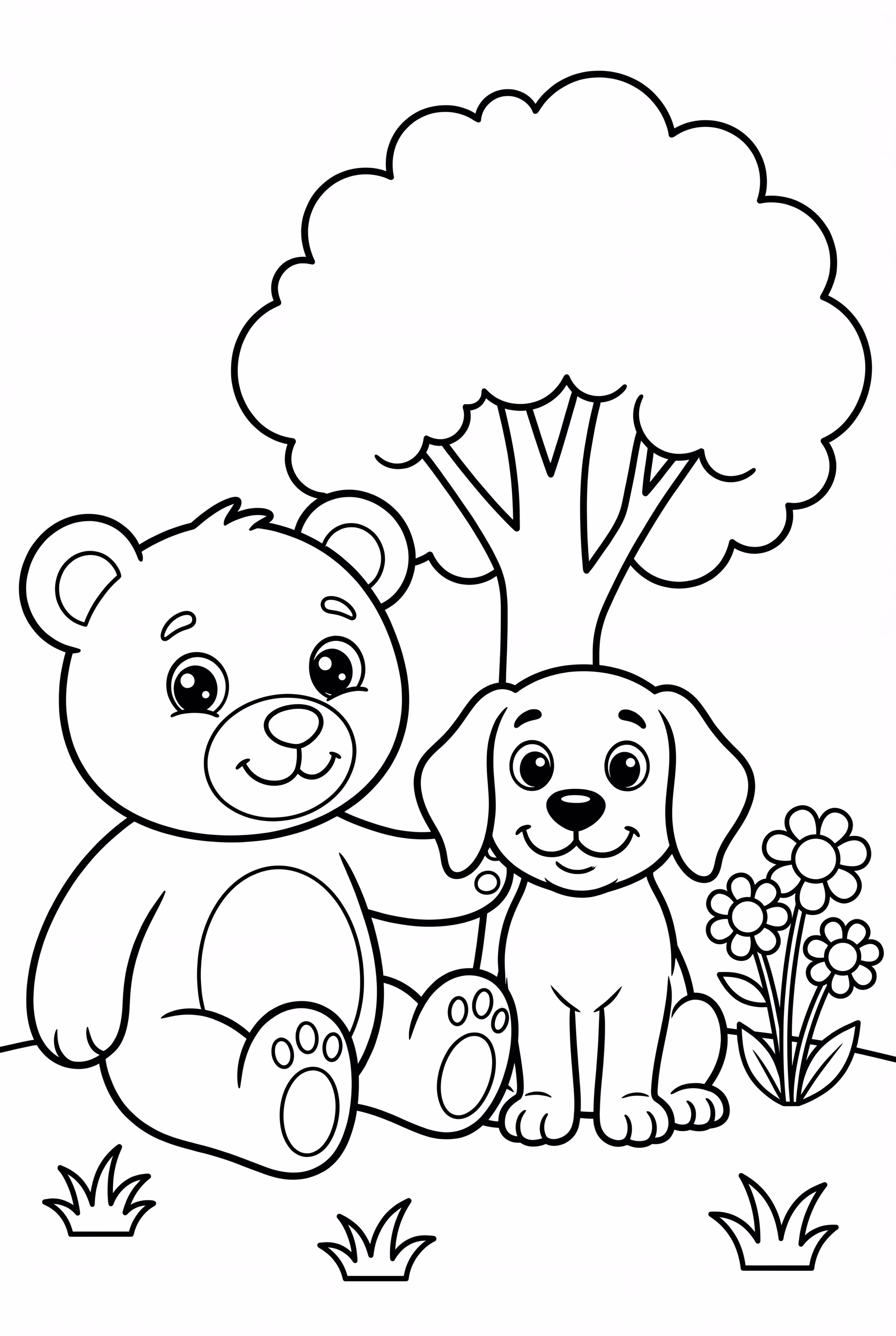 Teddy Bear And A Puppy Friend