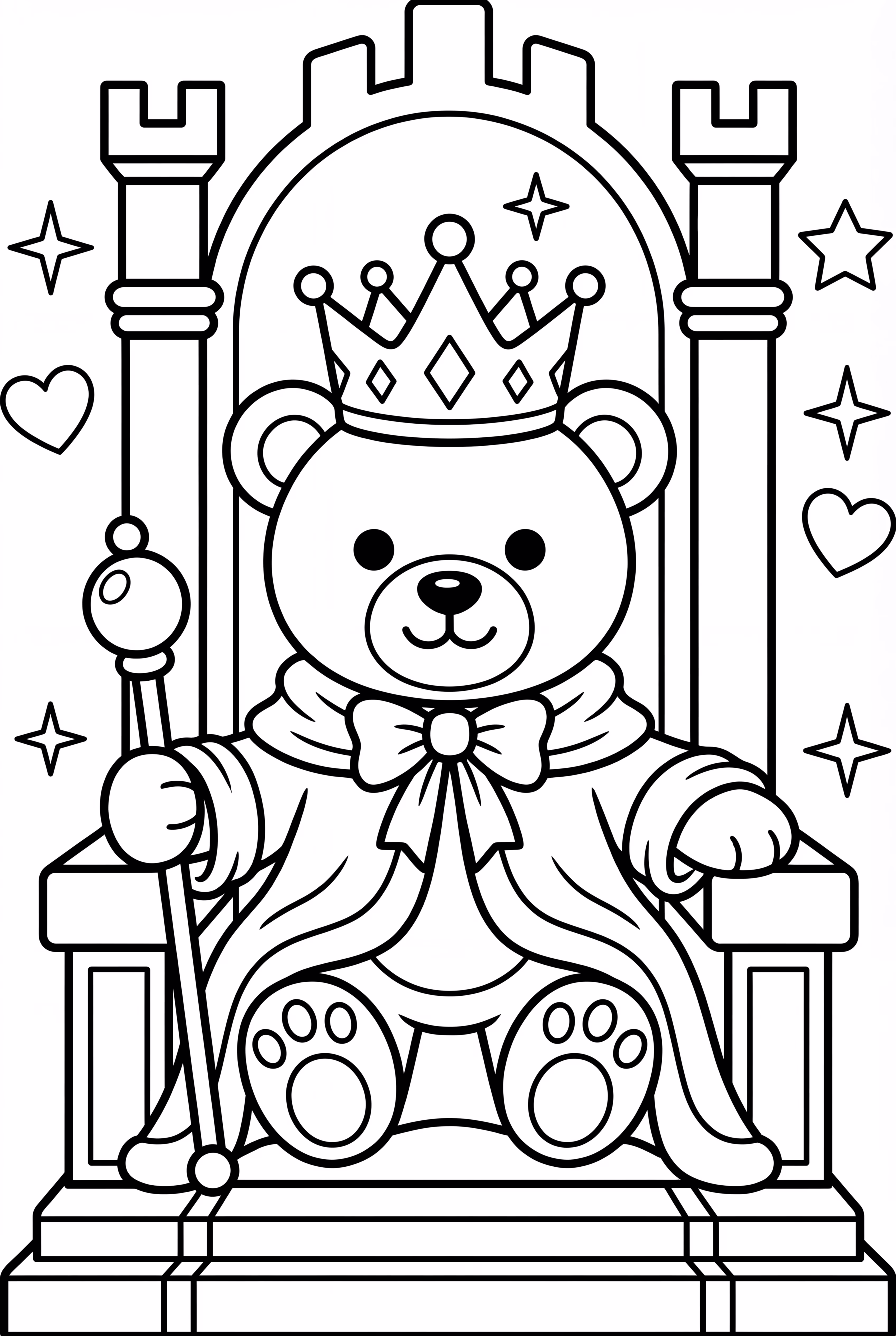 Teddy Bear As A King With A Crown