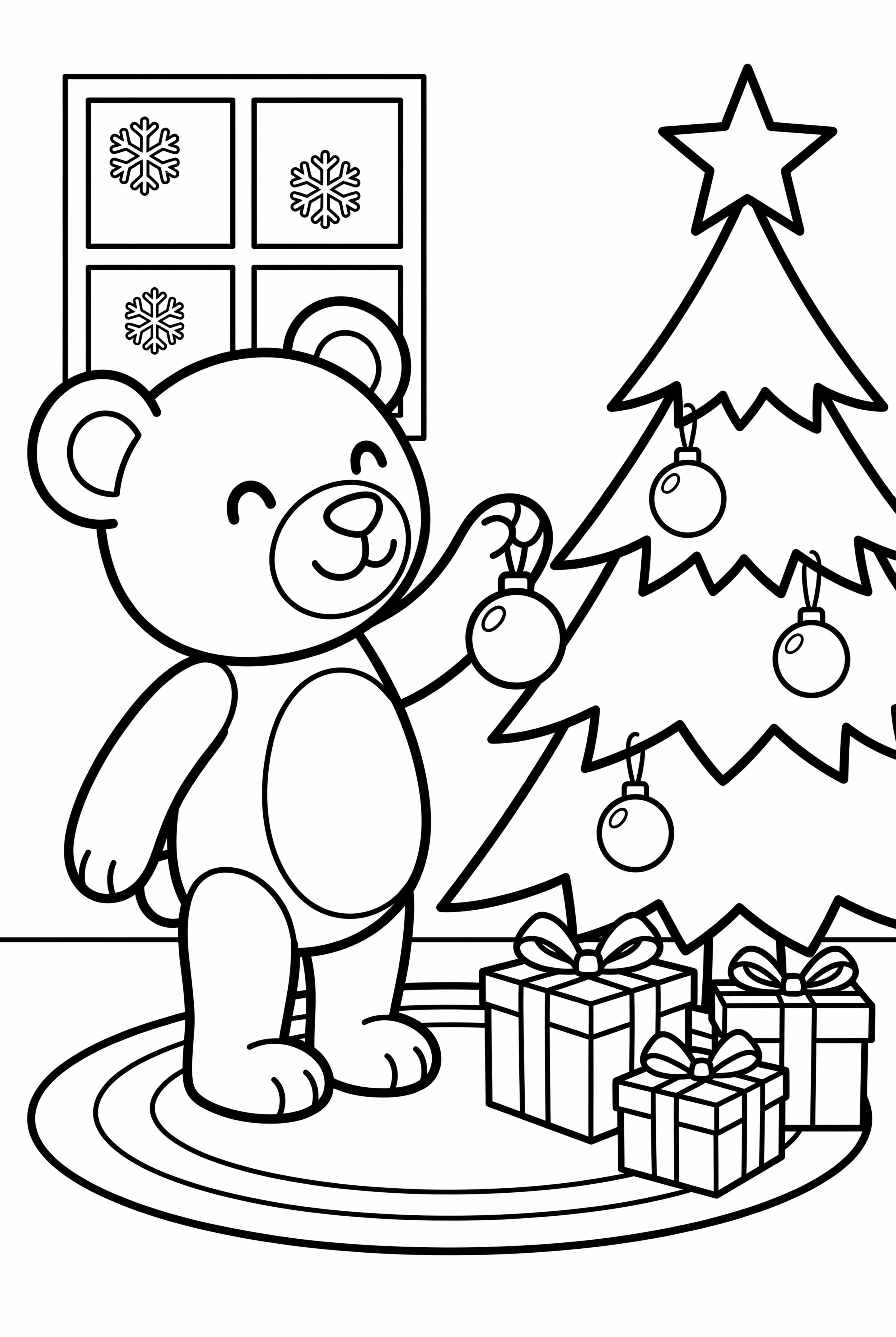 Teddy Bear Decorating A Christmas Tree