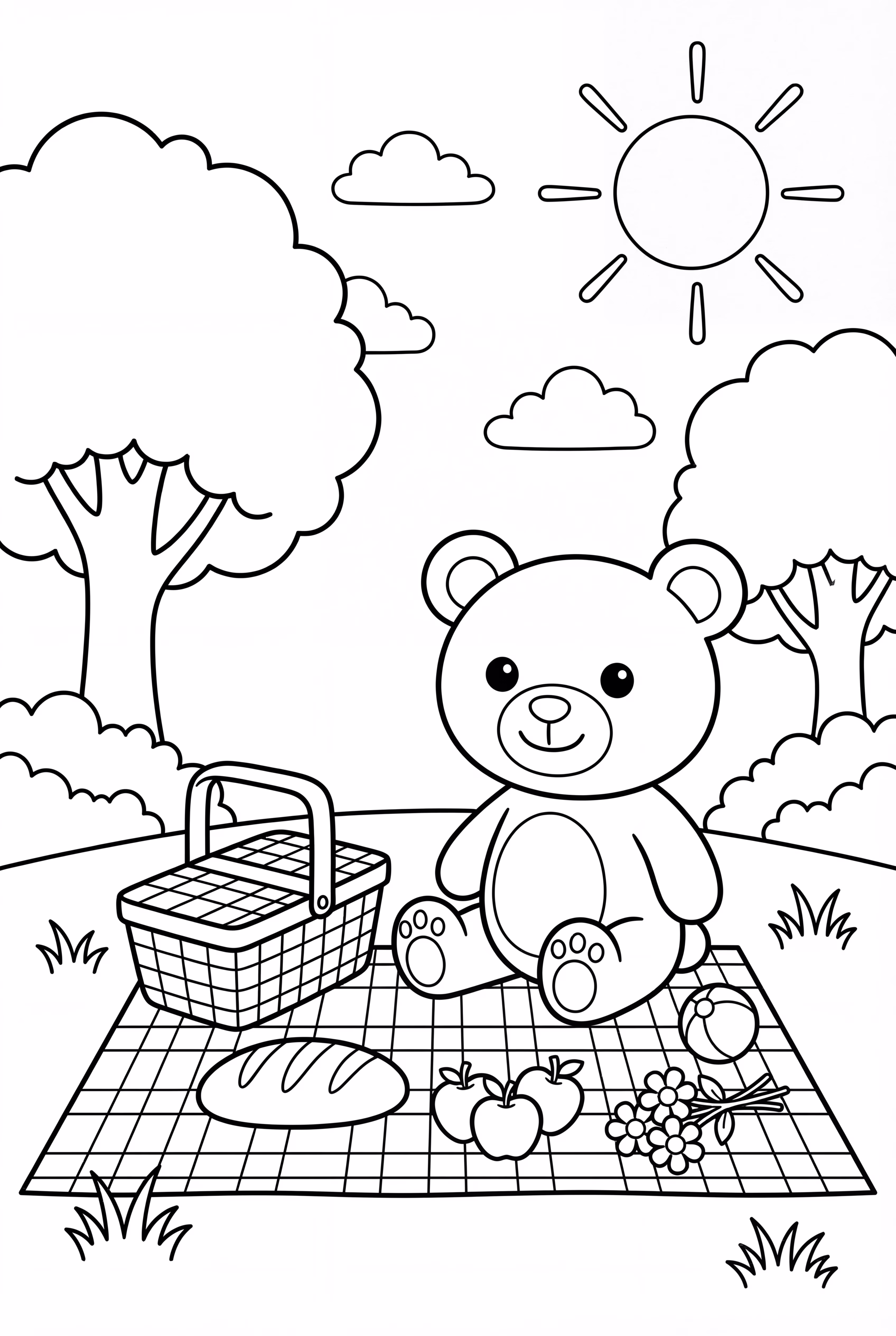 Teddy Bear Having A Picnic In The Park