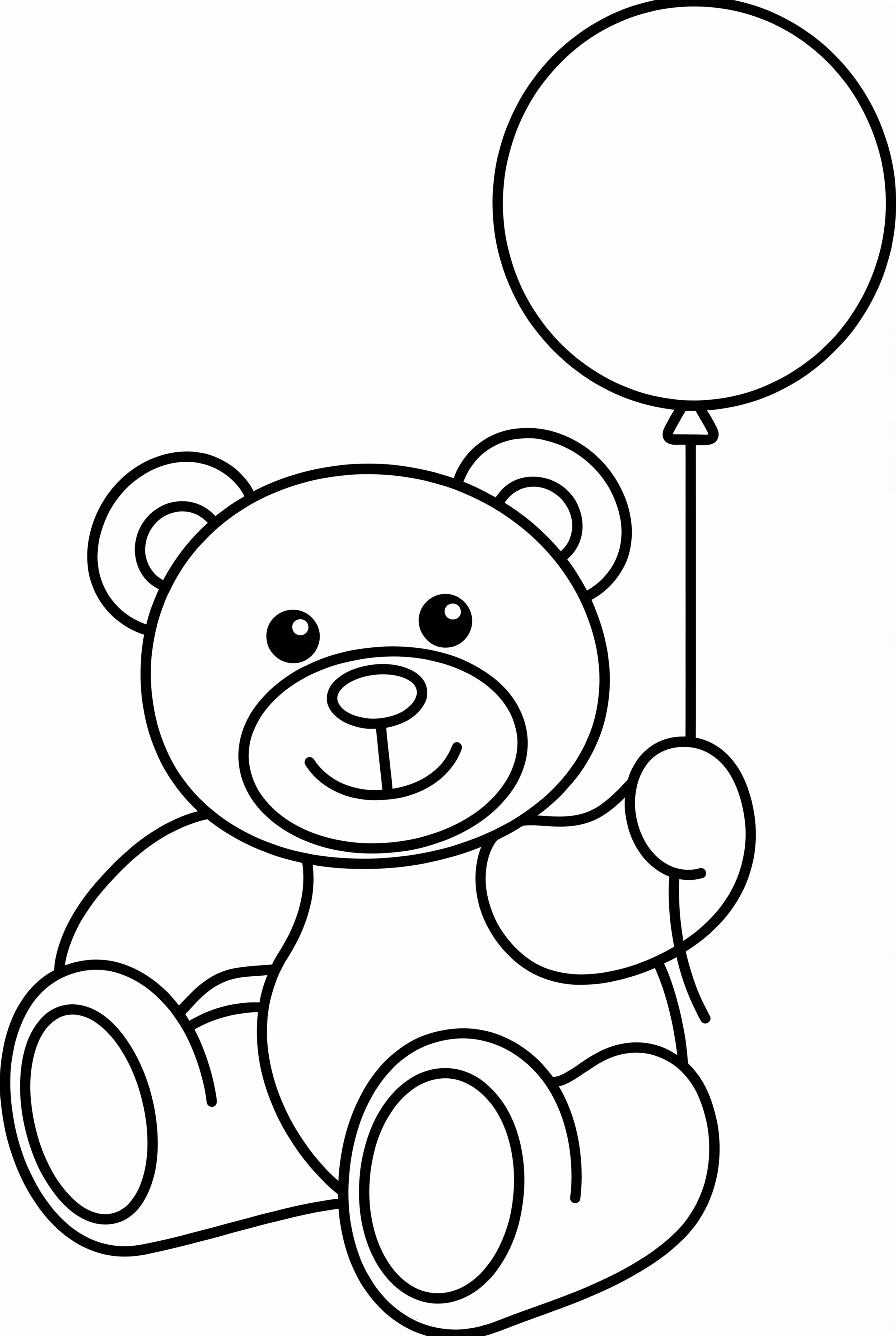 Teddy Bear Holding A Single Balloon